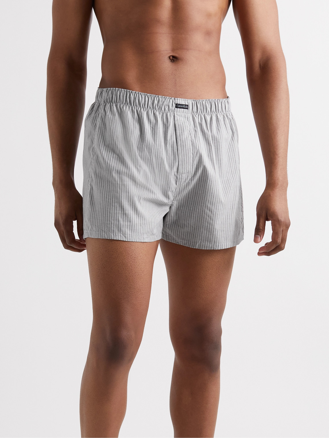 Shop Calvin Klein Underwear Three-pack Cotton-blend Boxer Shorts In Multi
