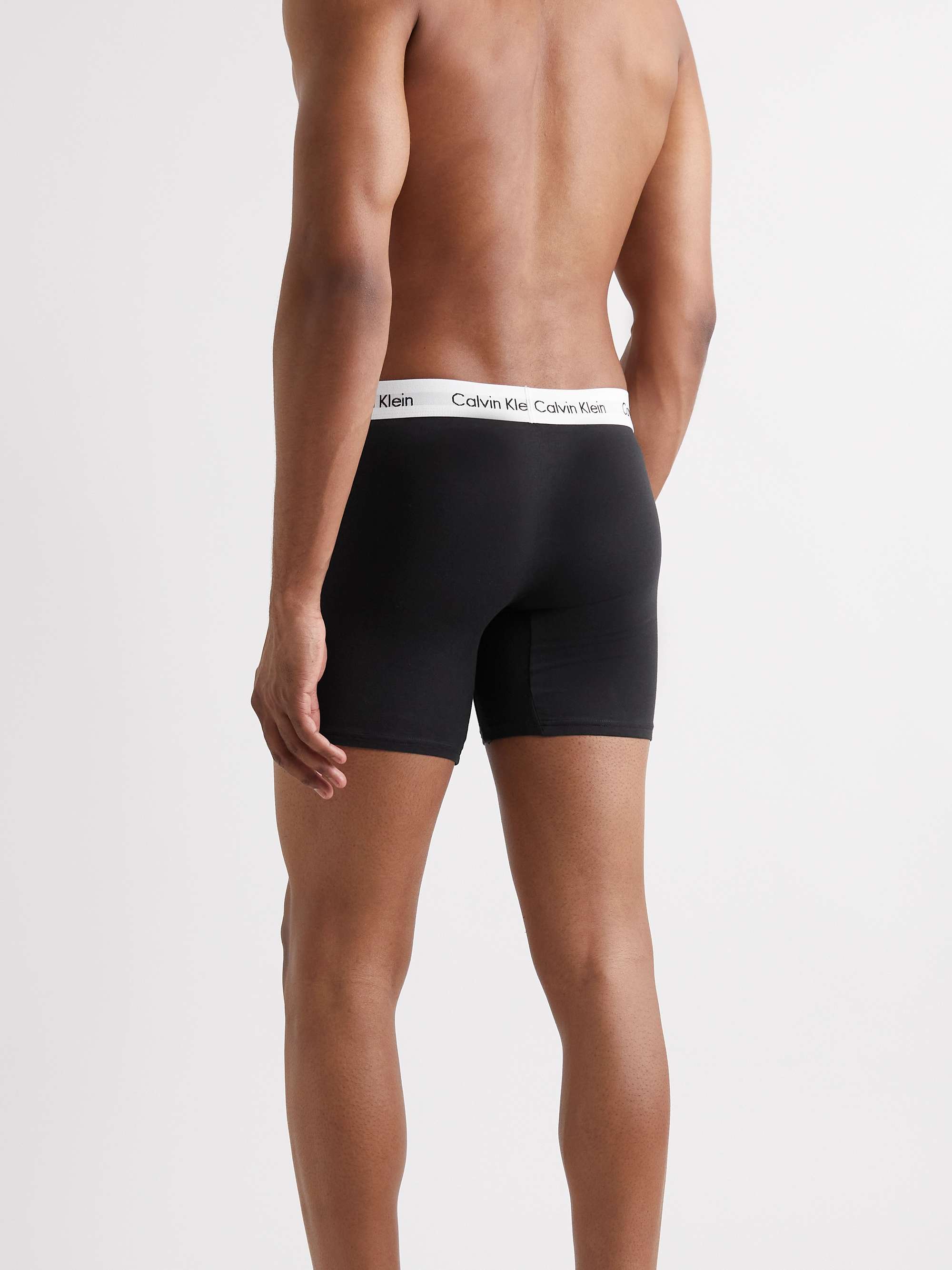 CALVIN KLEIN UNDERWEAR Three-Pack Stretch-Cotton Boxer Briefs
