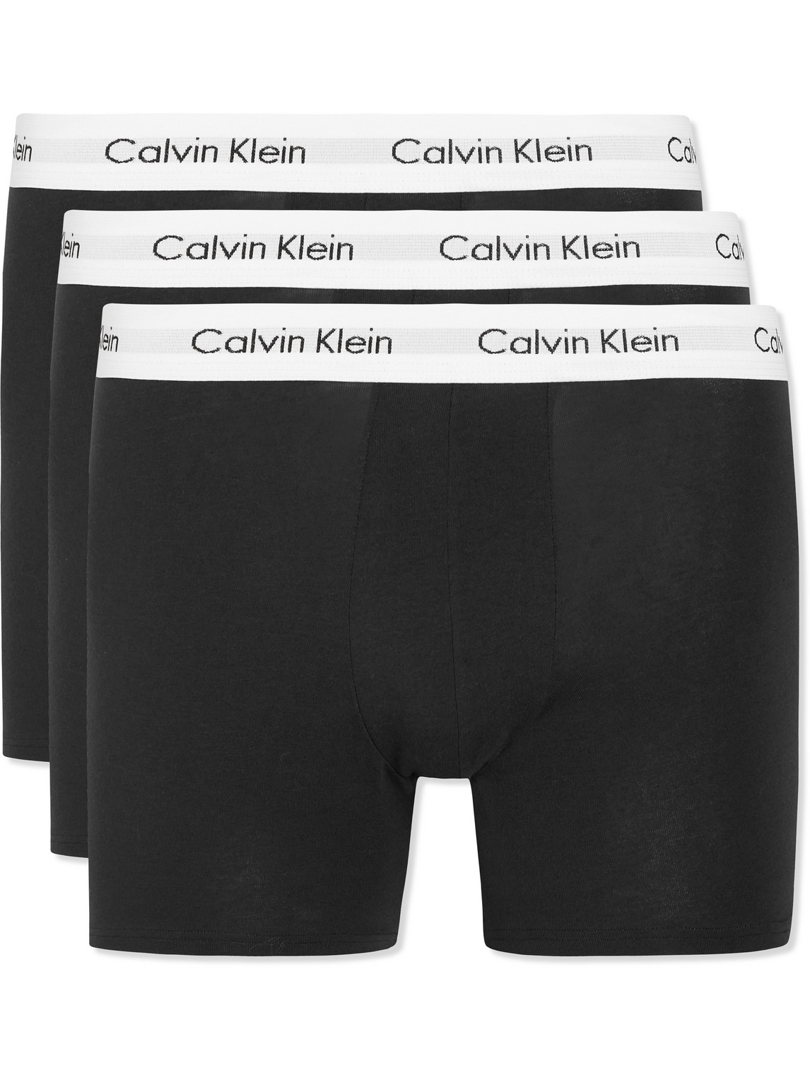 Shop Calvin Klein Underwear Three-pack Stretch-cotton Boxer Briefs In Black