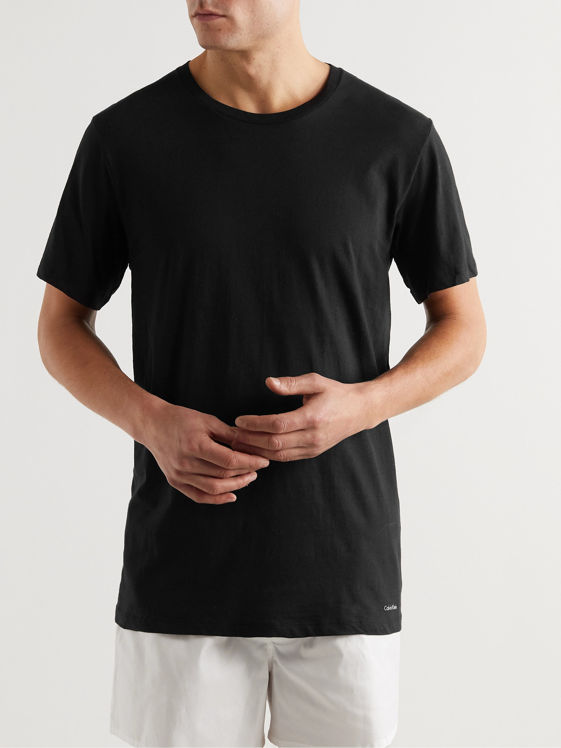 Shop Calvin Klein Underwear Three-pack Cotton-jersey T-shirts In Black