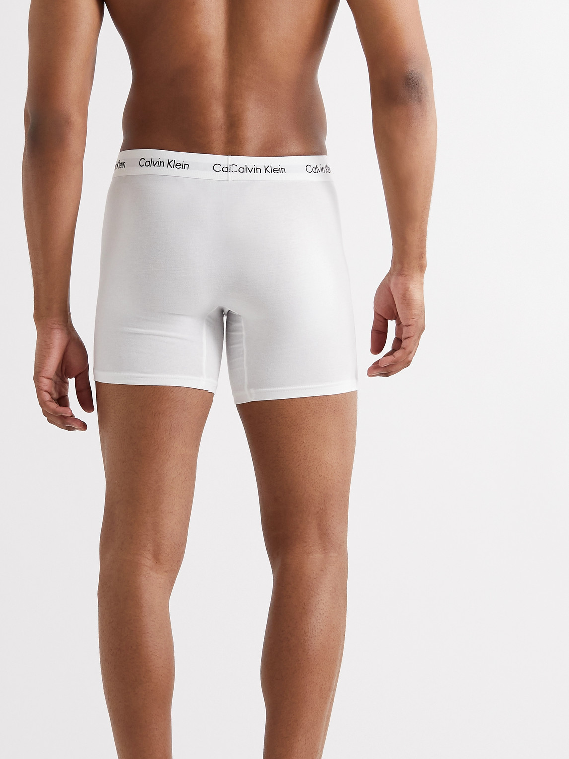 Shop Calvin Klein Underwear Three-pack Stretch-cotton Boxer Briefs In White