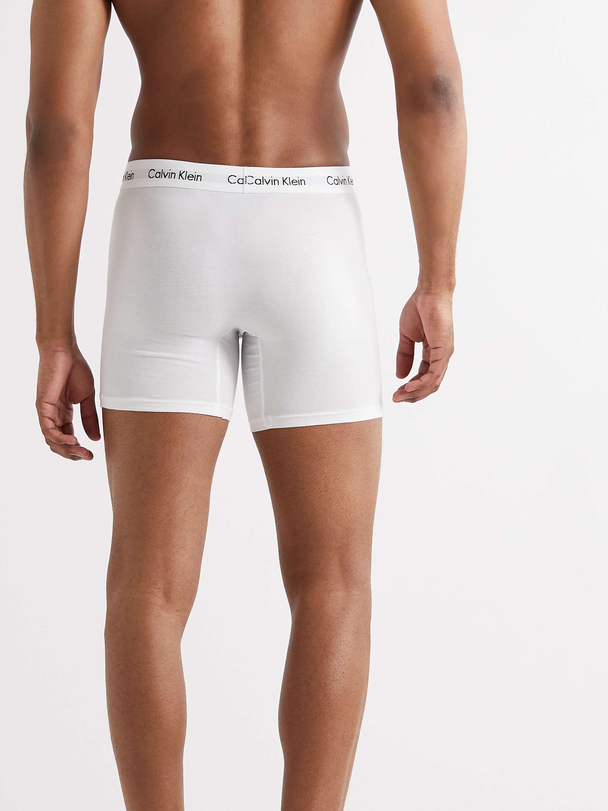 CALVIN KLEIN UNDERWEAR Three-Pack Stretch-Cotton Boxer Briefs