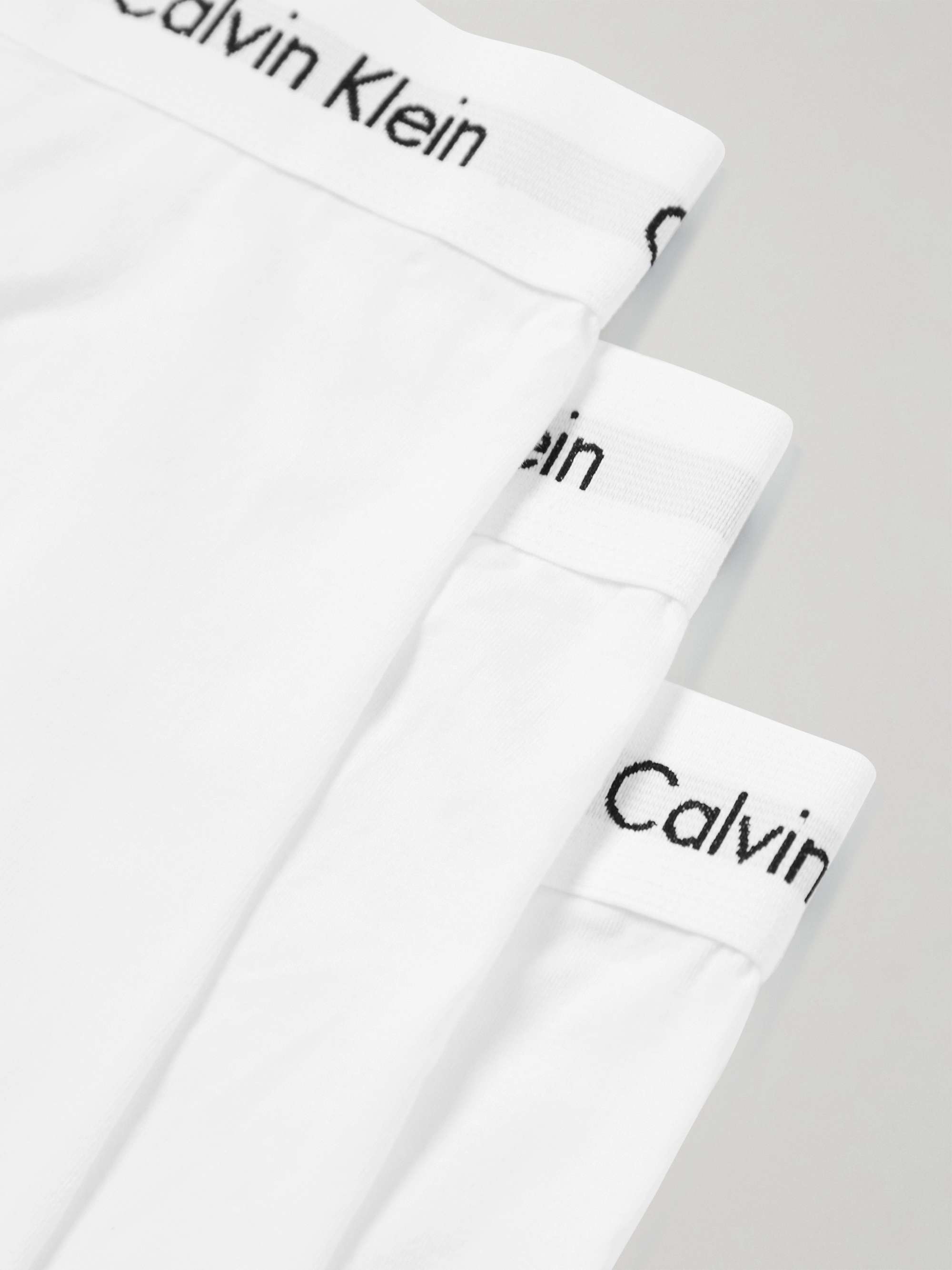 CALVIN KLEIN UNDERWEAR Three-Pack Stretch-Cotton Boxer Briefs for Men