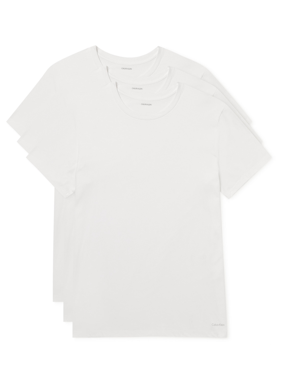 Calvin Klein Underwear Three-pack Cotton-jersey T-shirts In White 100