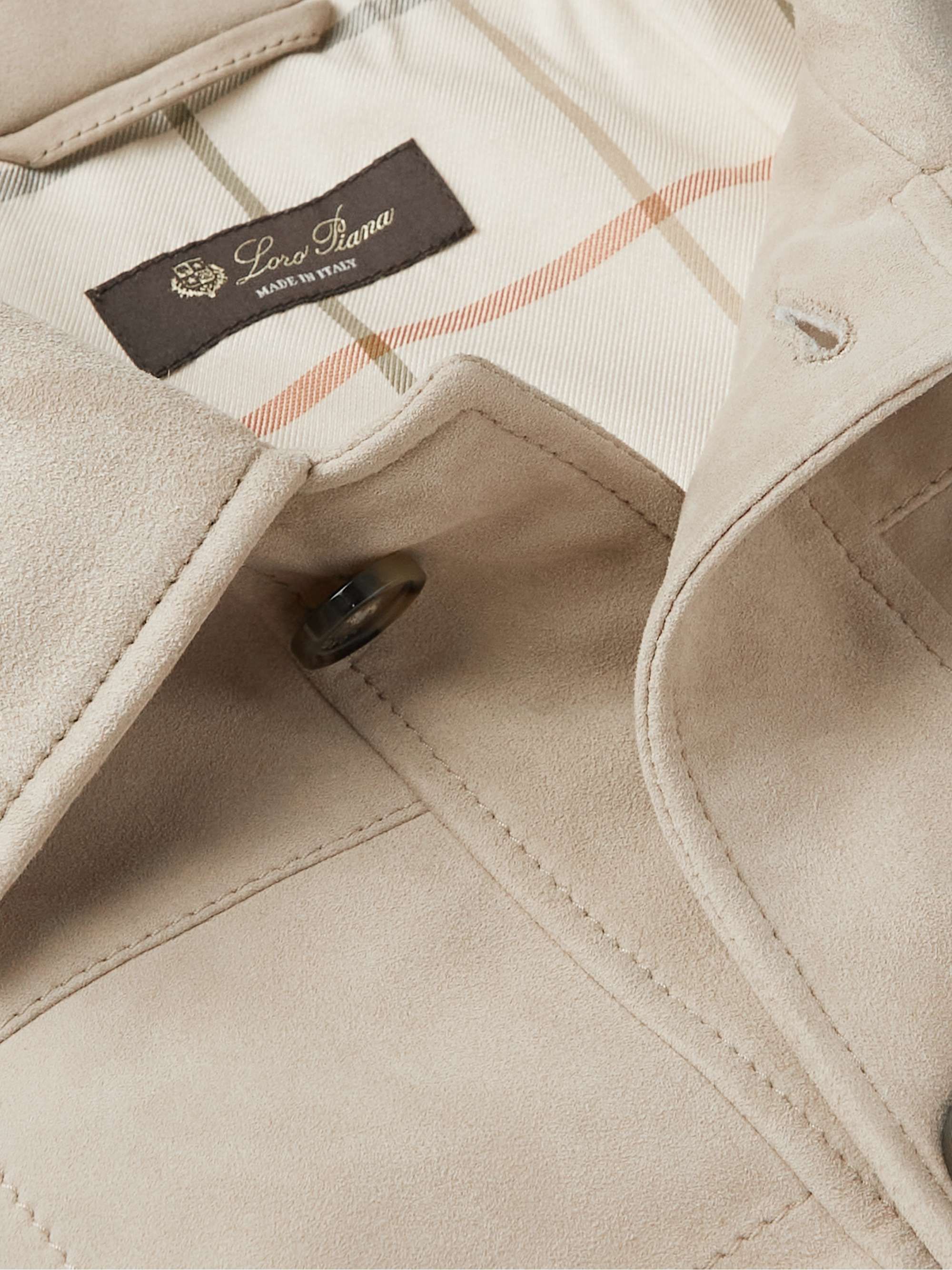 LORO PIANA Leiston Quilted Suede Jacket