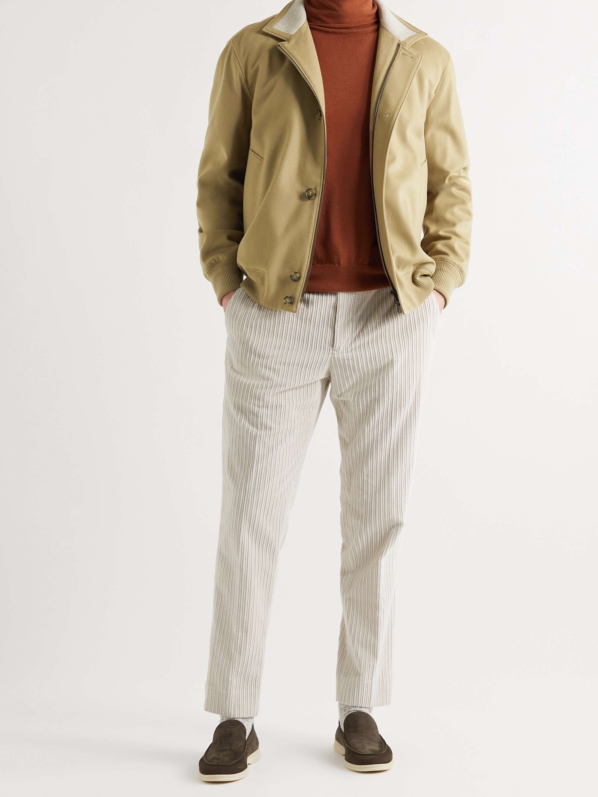 LORO PIANA Storm System Cashmere-Felt Bomber Jacket