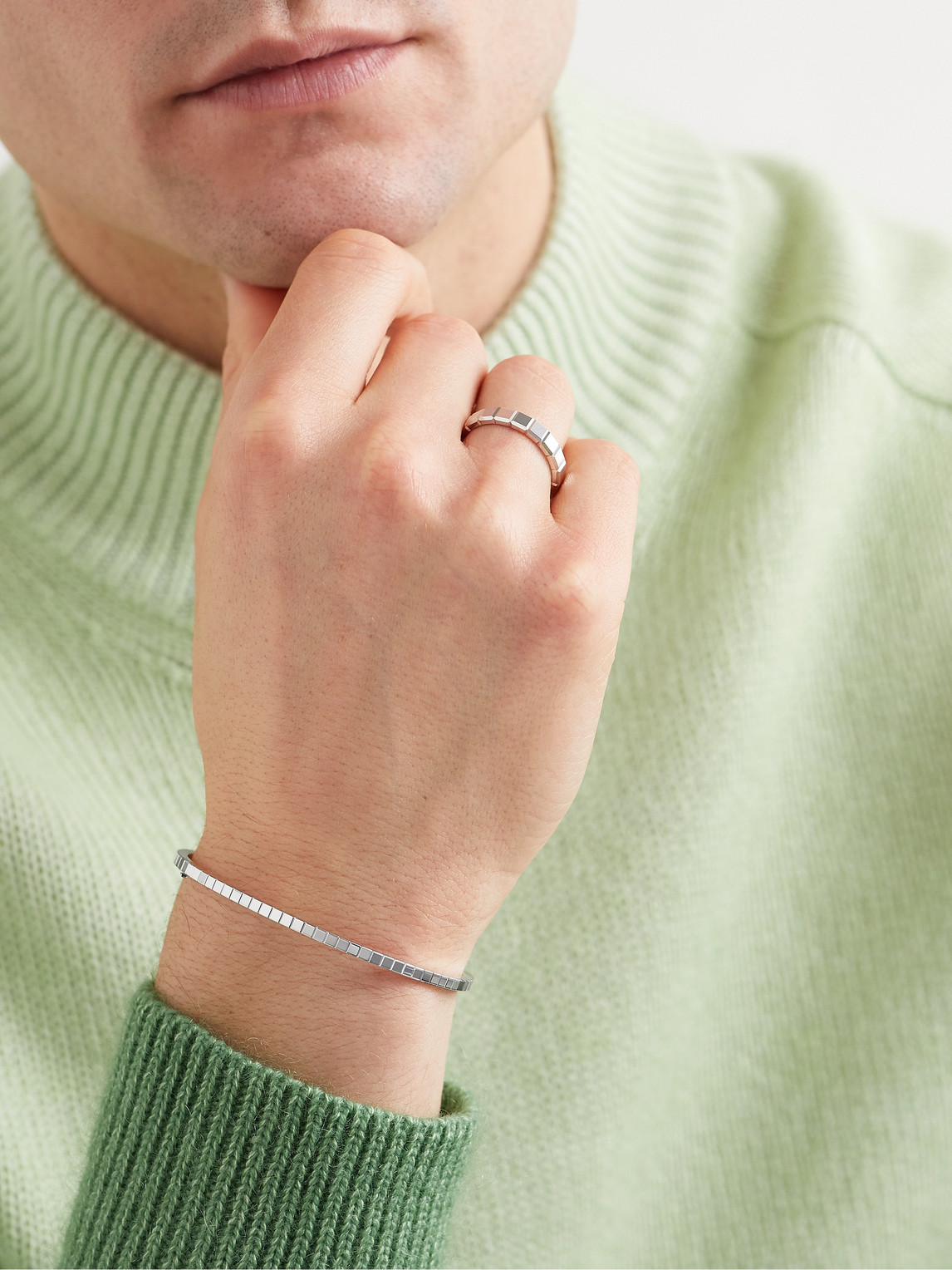 CHOPARD ICE CUBE 18-KARAT WHITE GOLD BRACELET