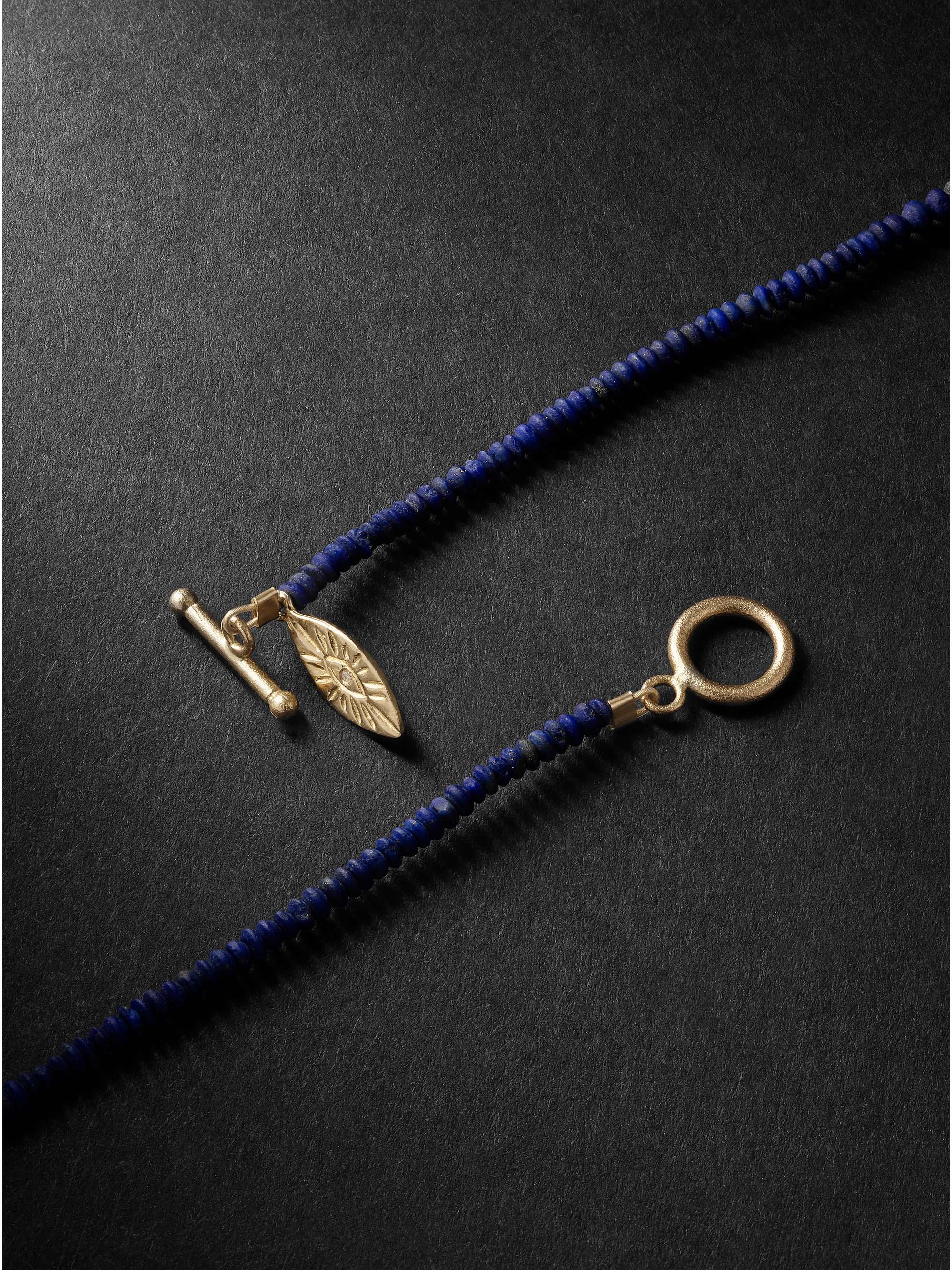 JACQUIE AICHE Thunderbird Gold Lapis Beaded Necklace