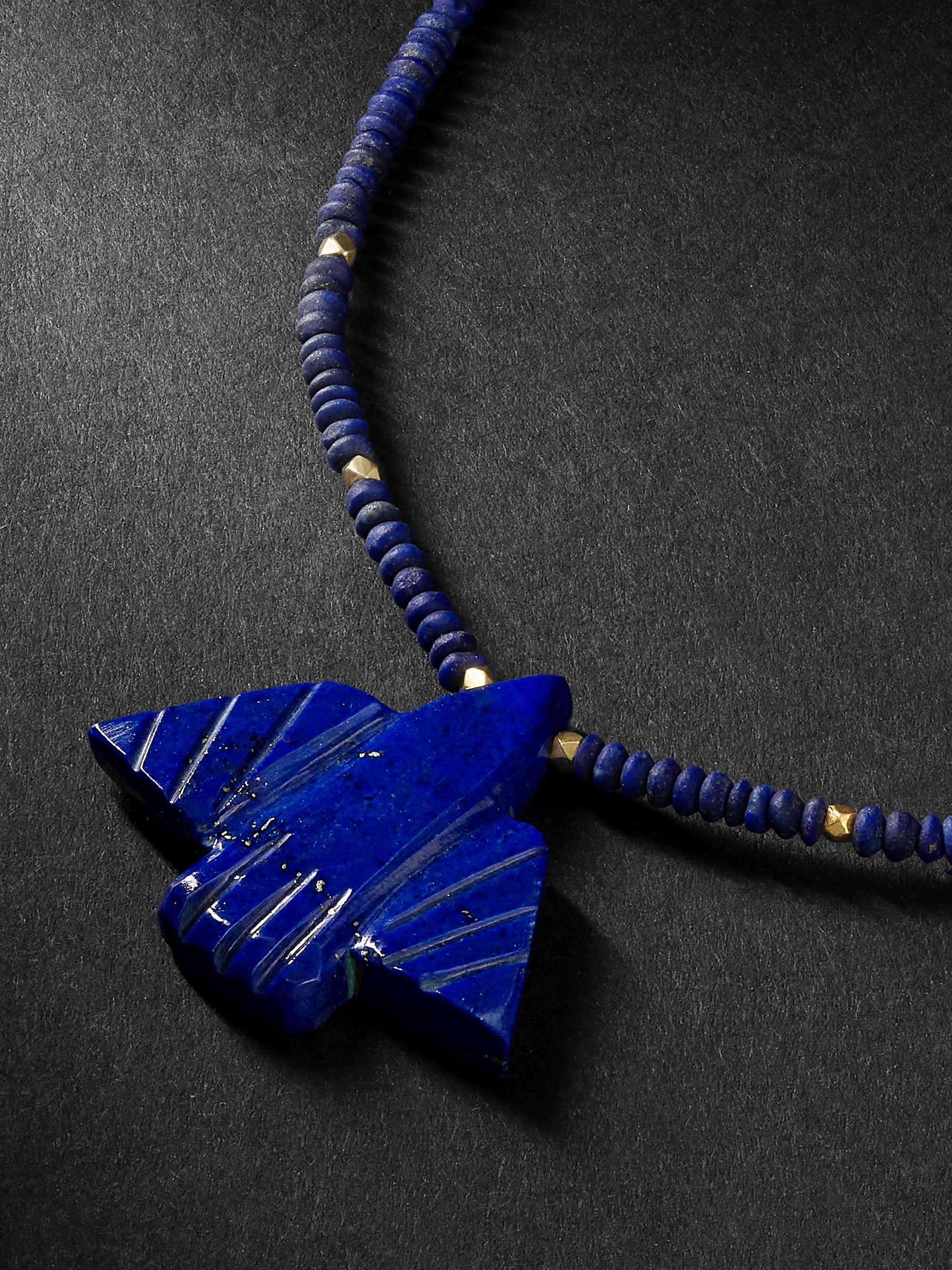 JACQUIE AICHE Thunderbird Gold Lapis Beaded Necklace