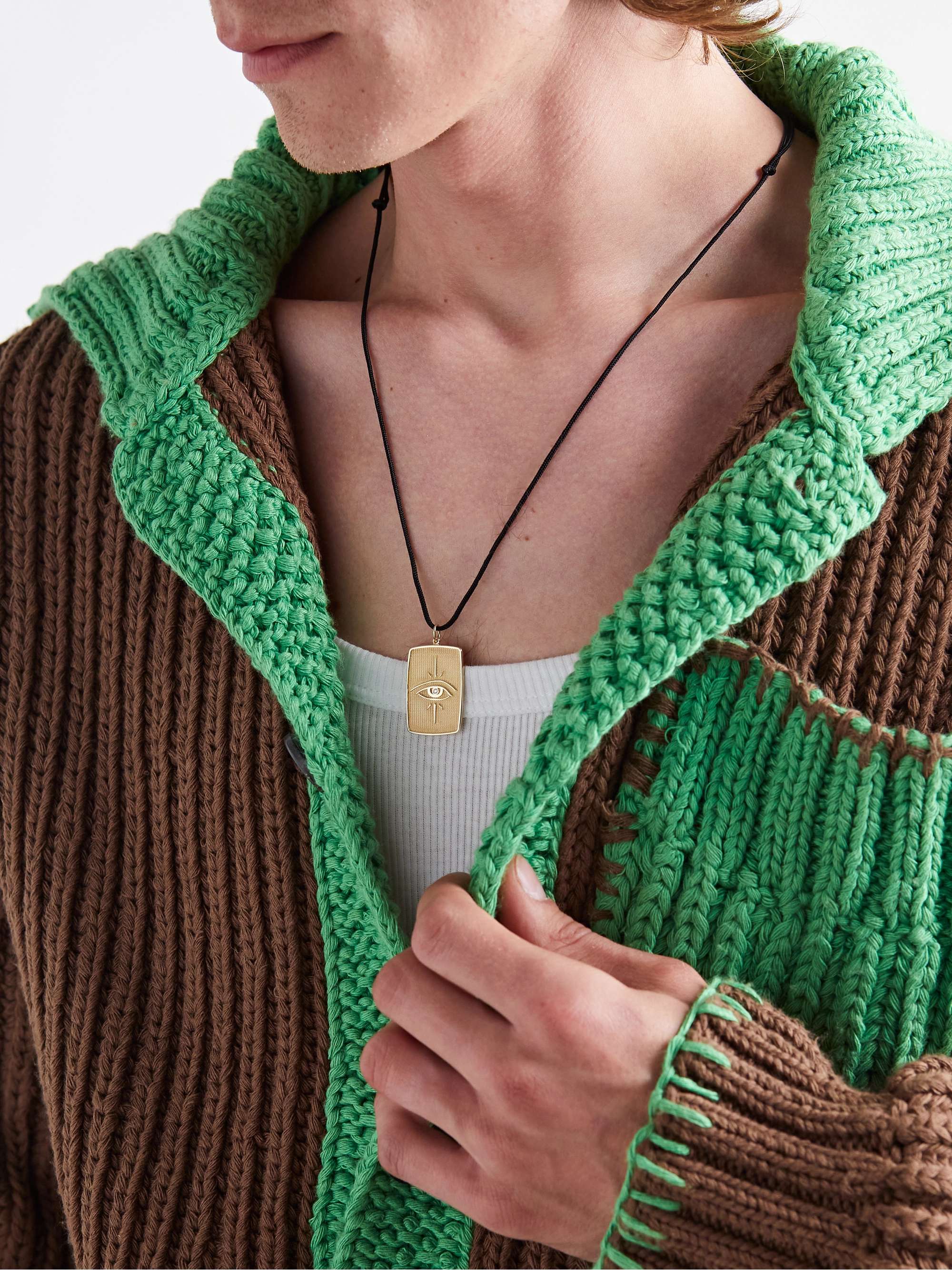 JACQUIE AICHE Gold, Diamond and Cord Pendant Necklace