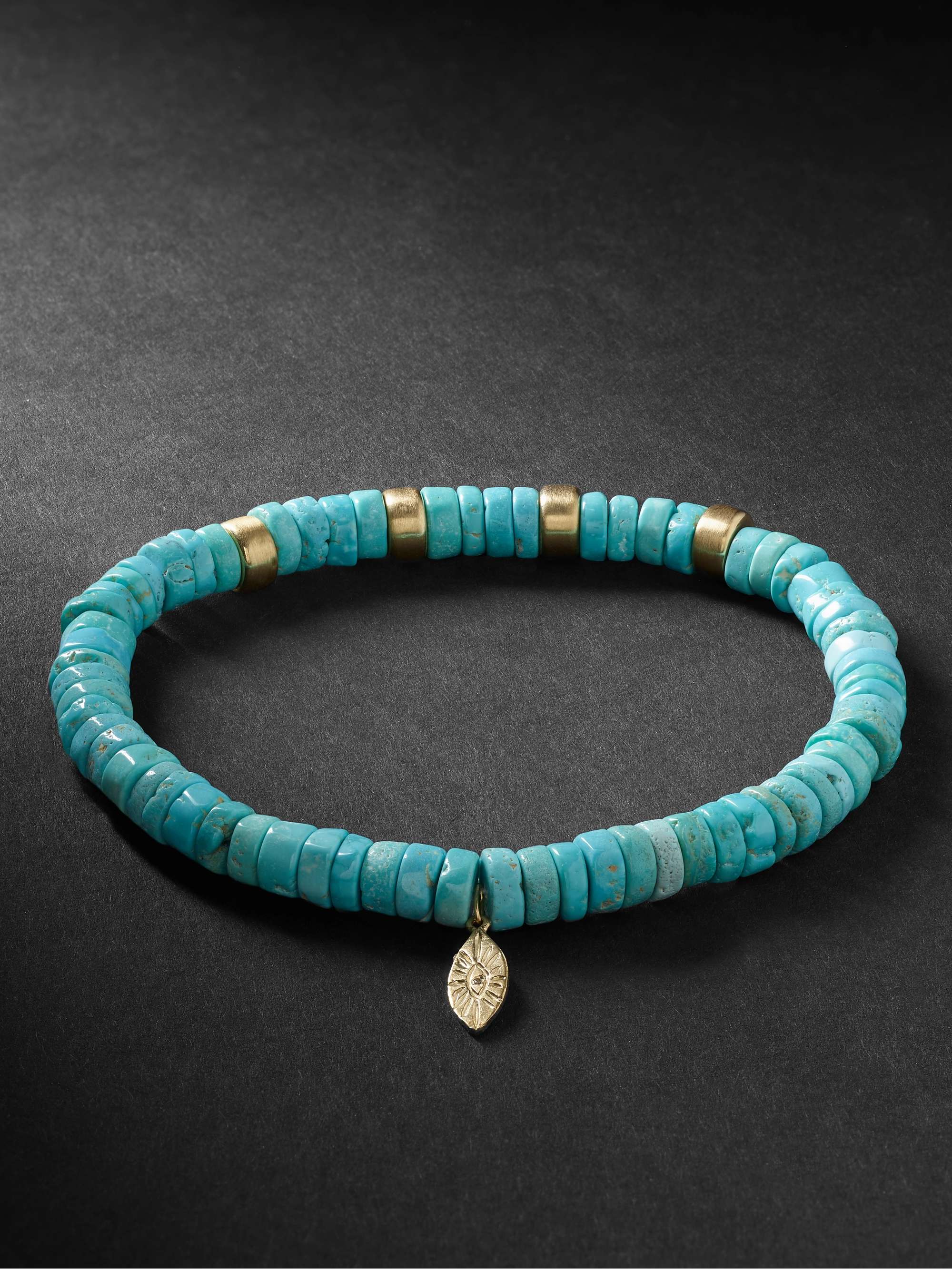 JACQUIE AICHE Gold, Turquoise and Diamond Bracelet