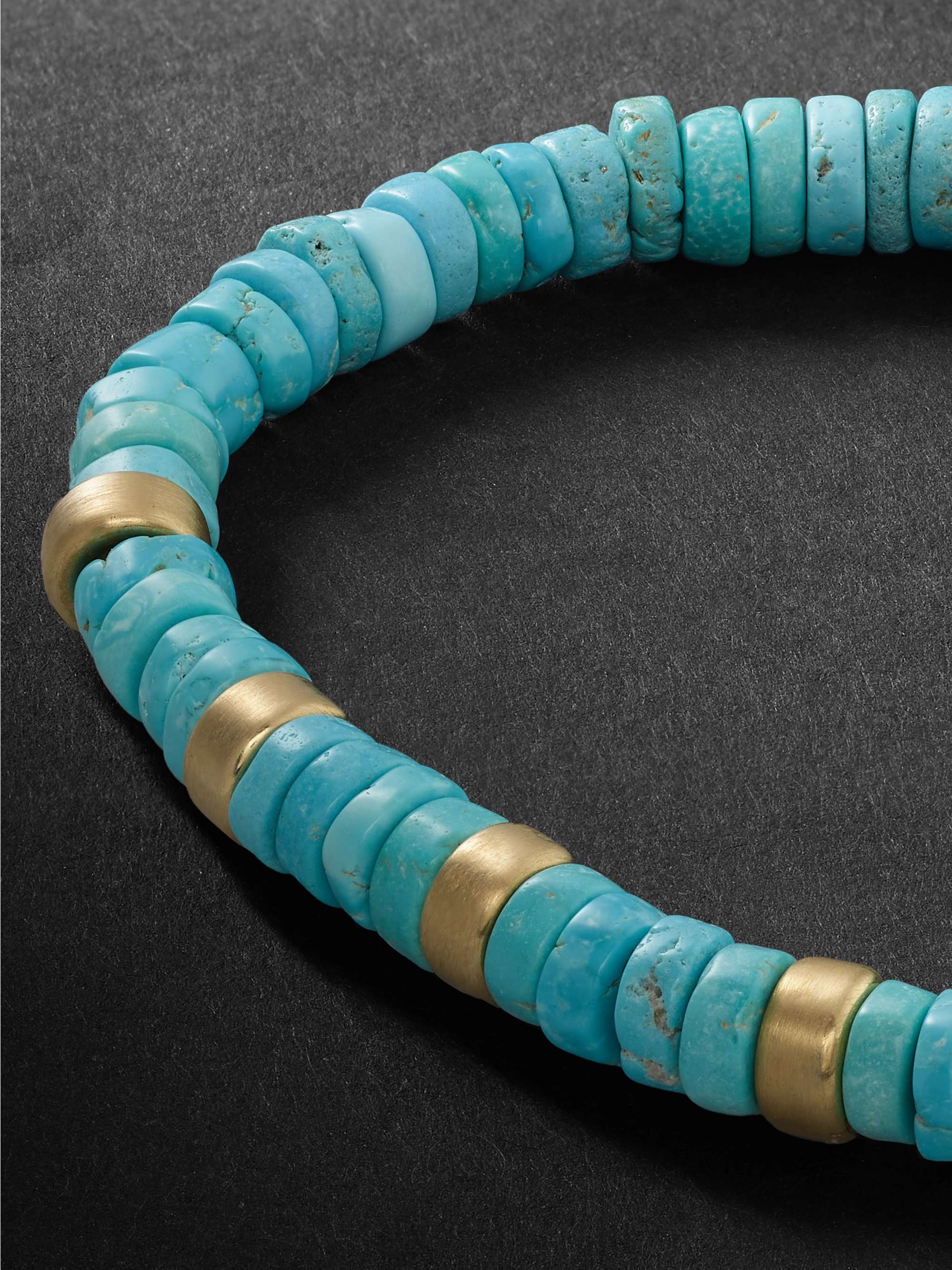 JACQUIE AICHE Gold, Turquoise and Diamond Bracelet