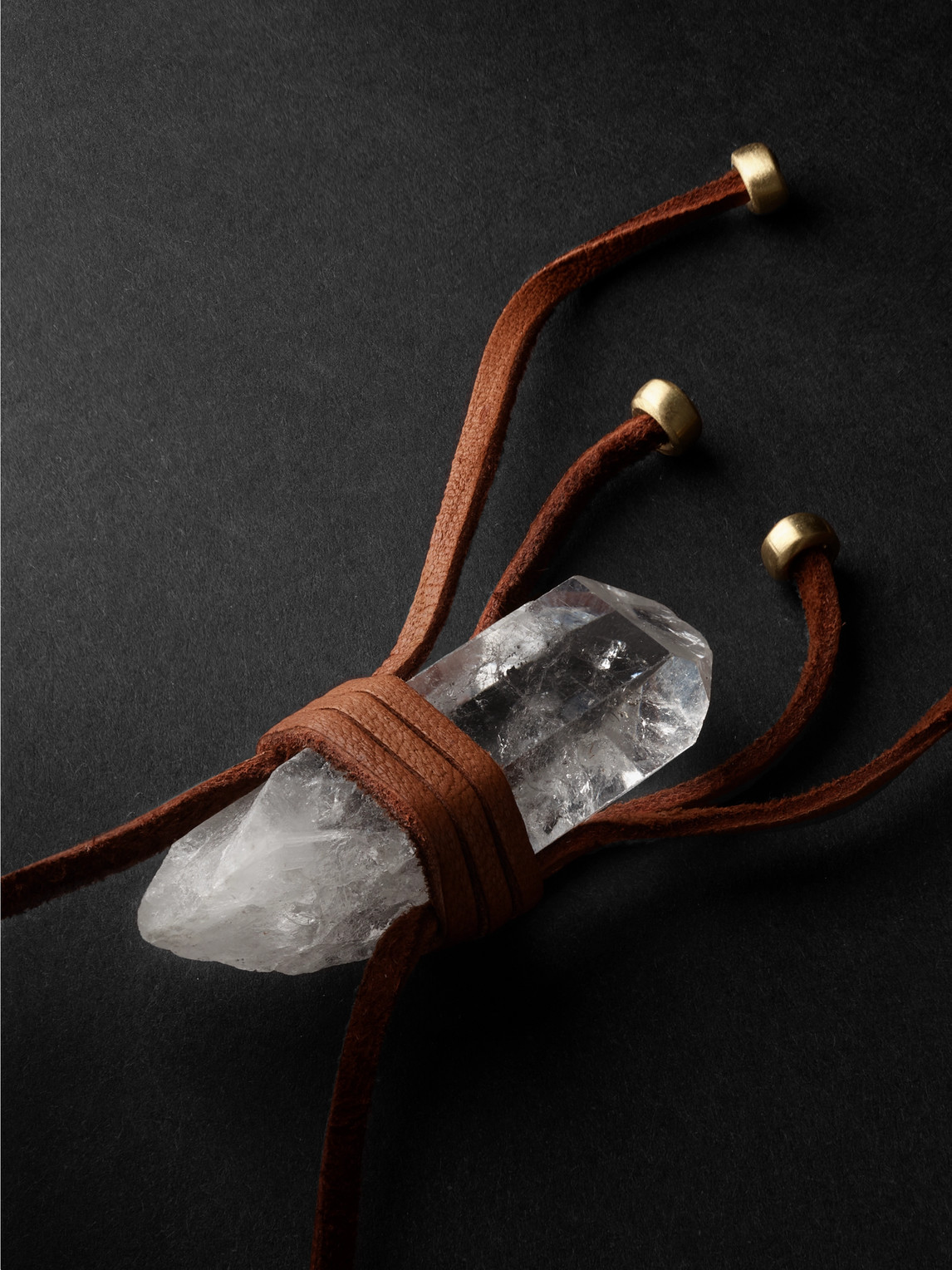 Jacquie Aiche - Gold, Quartz And Textured-leather Necklace - Men - Brown 