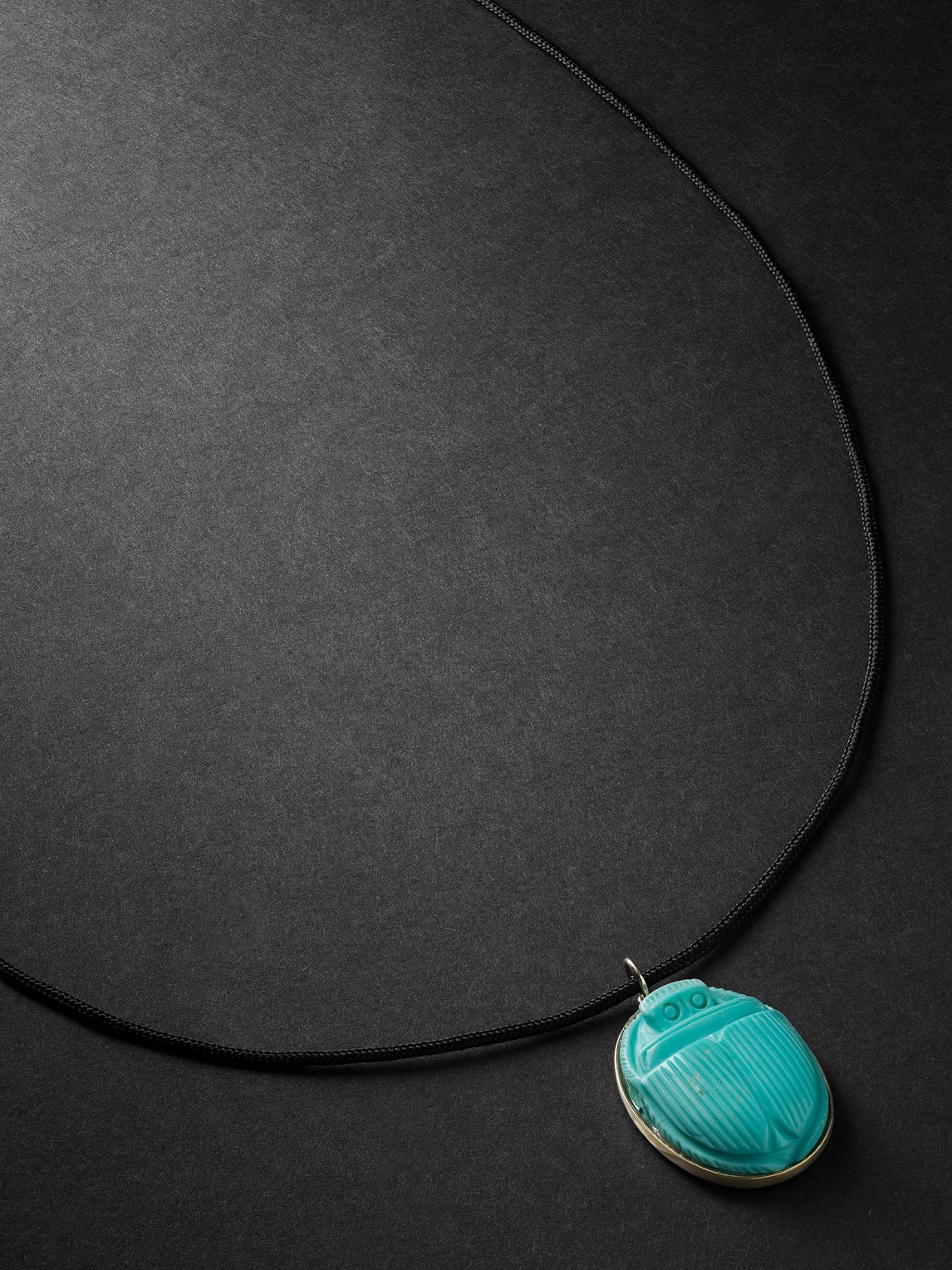 Jacquie Aiche Gold, Turquoise And Cord Necklace In Blue