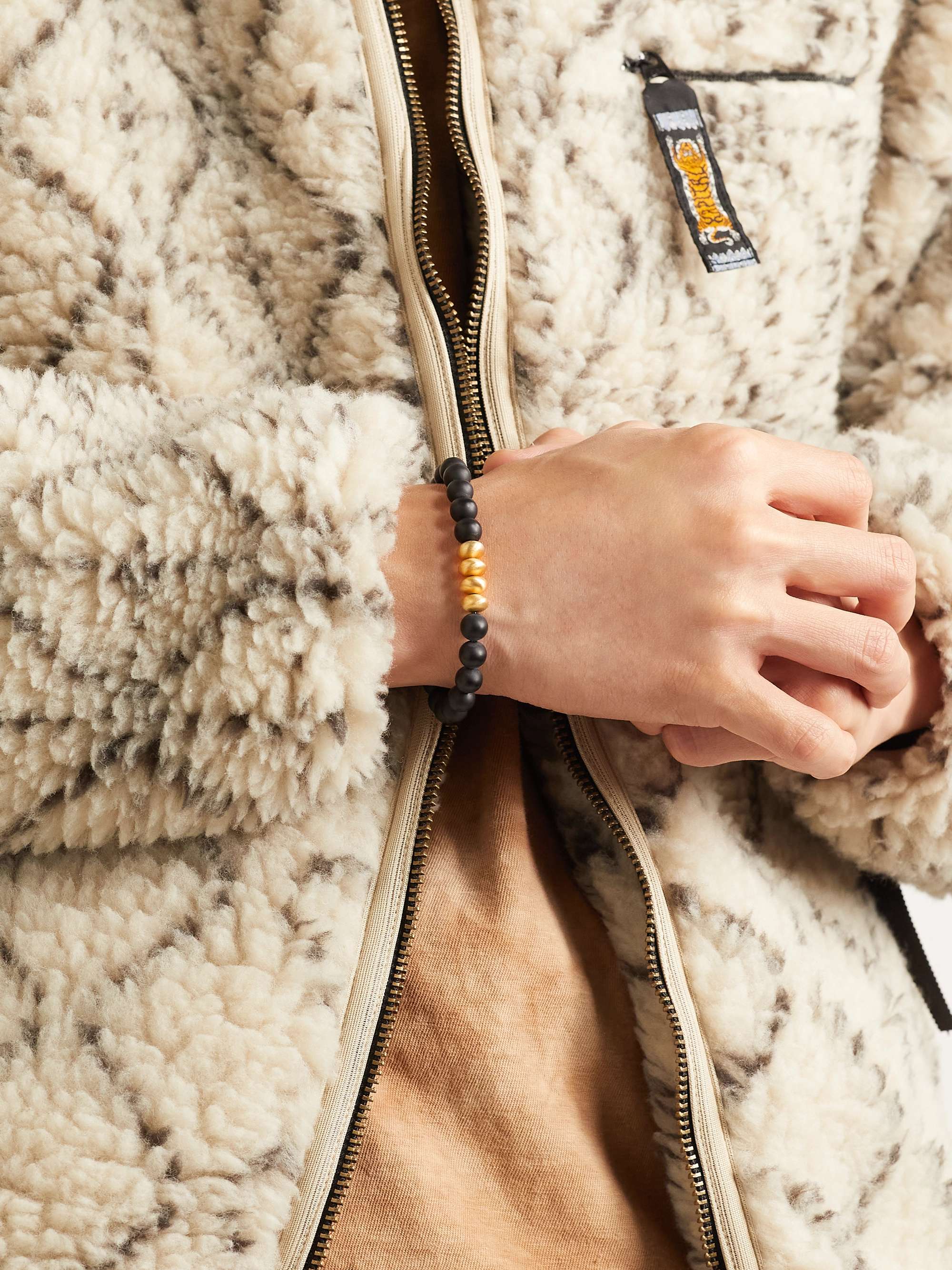 JACQUIE AICHE Gold, Onyx and Diamond Beaded Bracelet