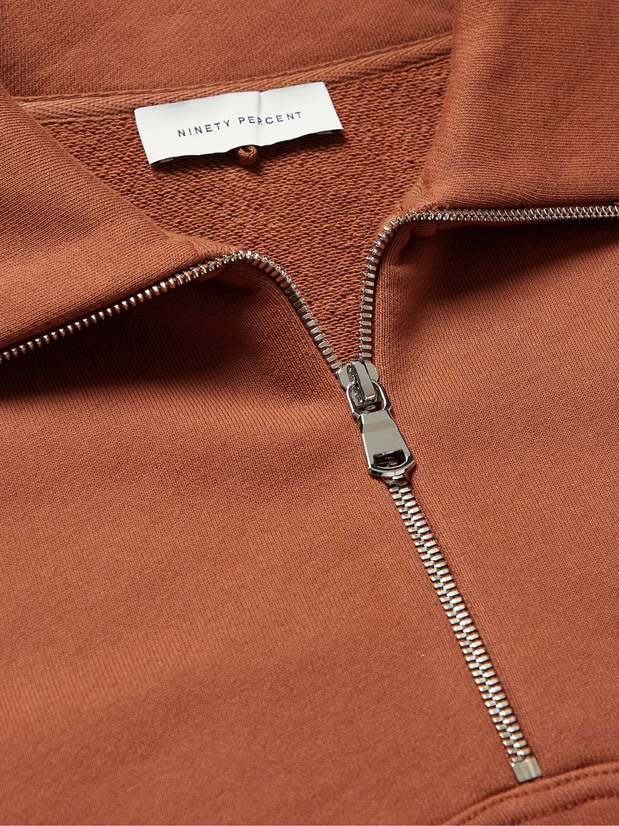 NINETY PERCENT Organic Cotton-Jersey Half-Zip Sweatshirt