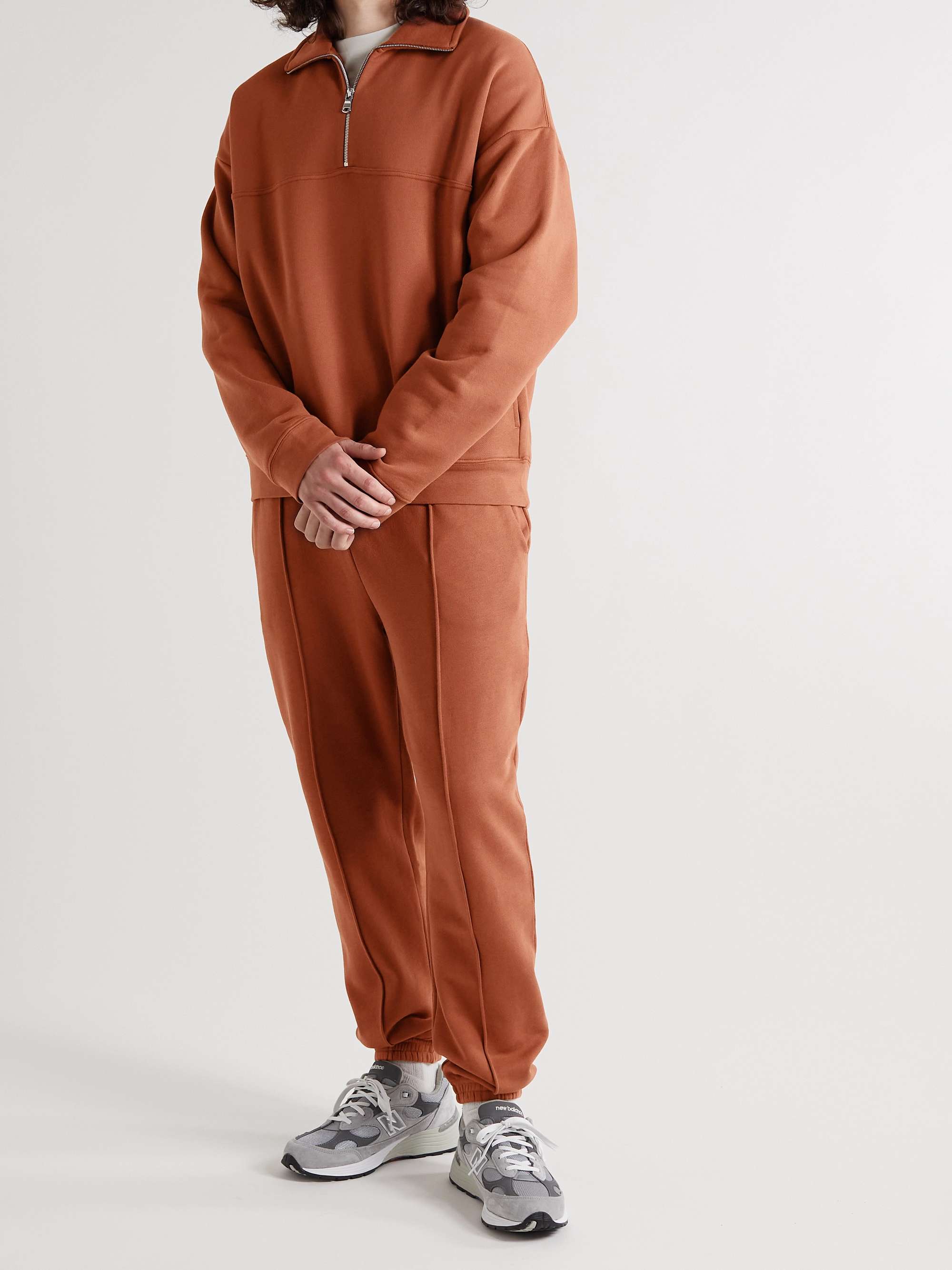 NINETY PERCENT Organic Cotton-Jersey Half-Zip Sweatshirt