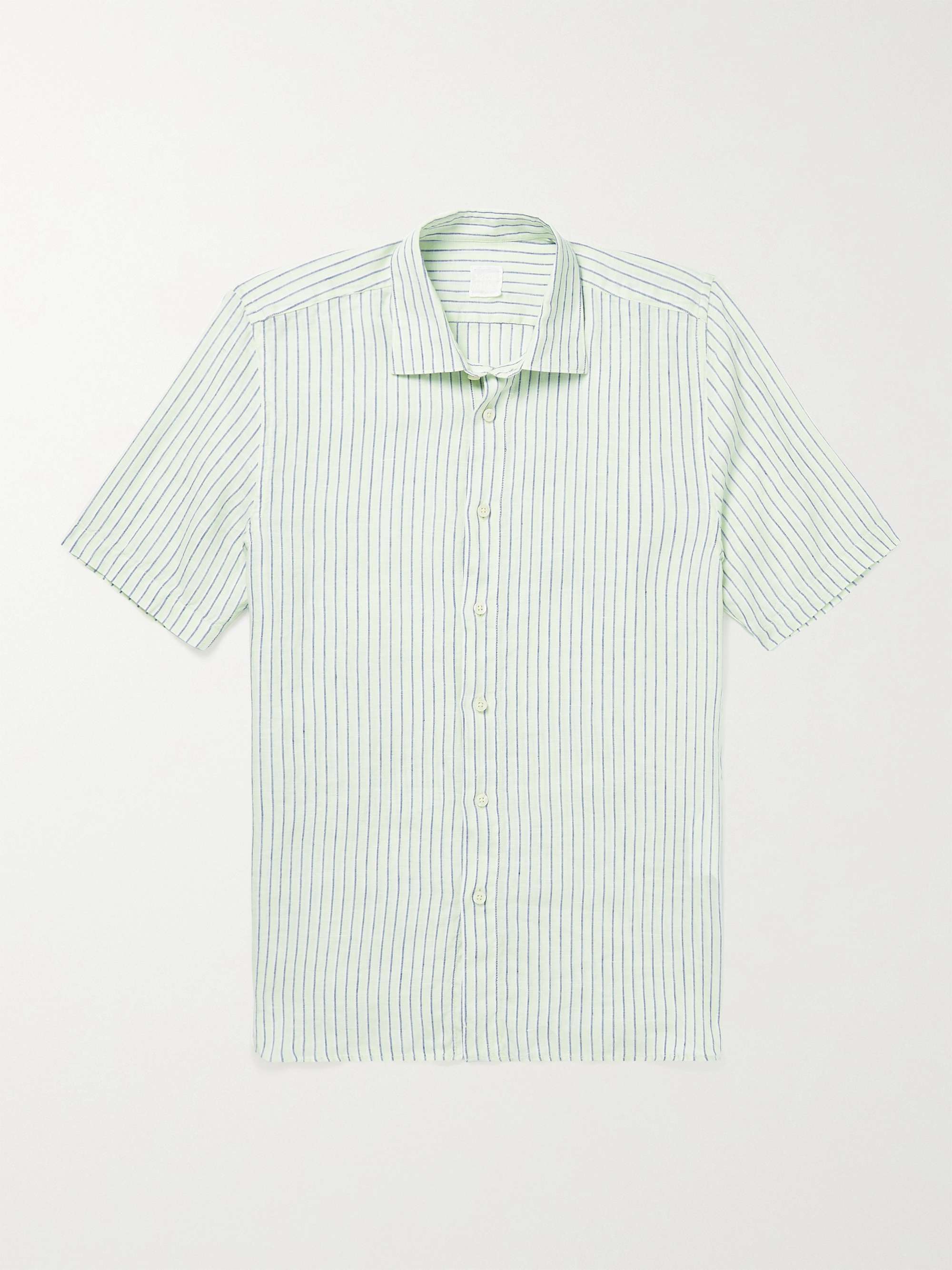 120% LINO Striped Linen-Gauze Shirt | MR PORTER