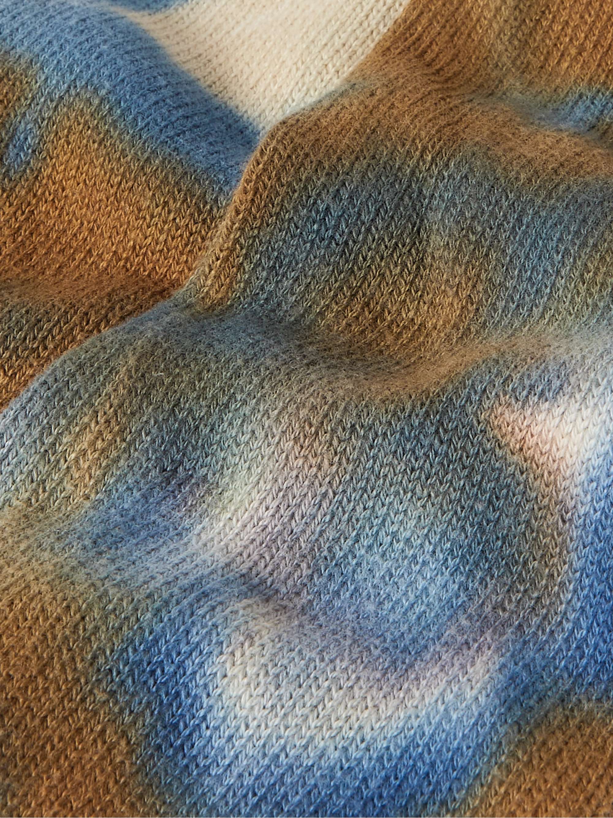 ANONYMOUS ISM Ribbed Tie-Dyed Cotton-Blend Socks