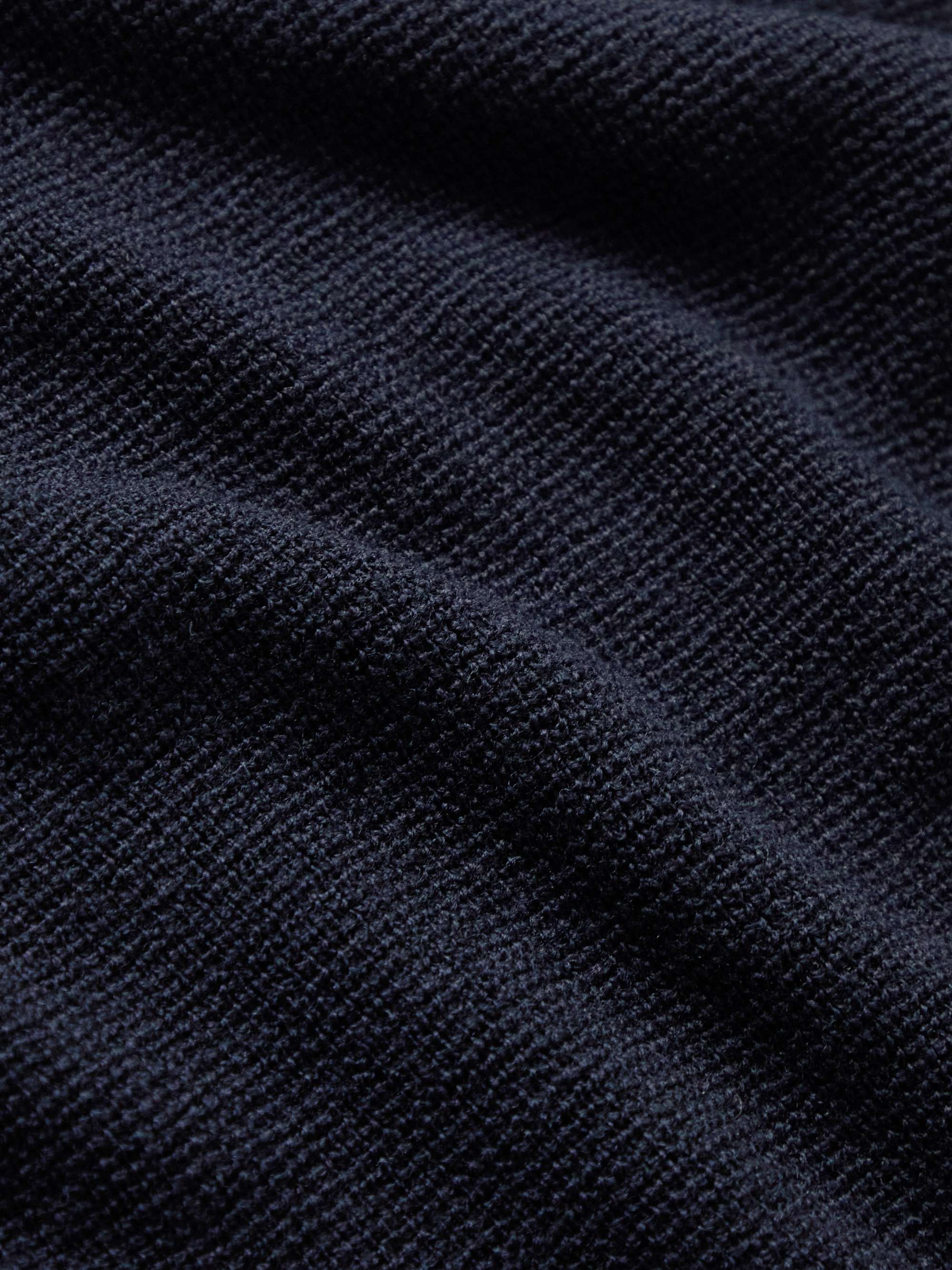 ORLEBAR BROWN Ersa Waffle-Knit Merino Wool Half-Zip Polo Shirt