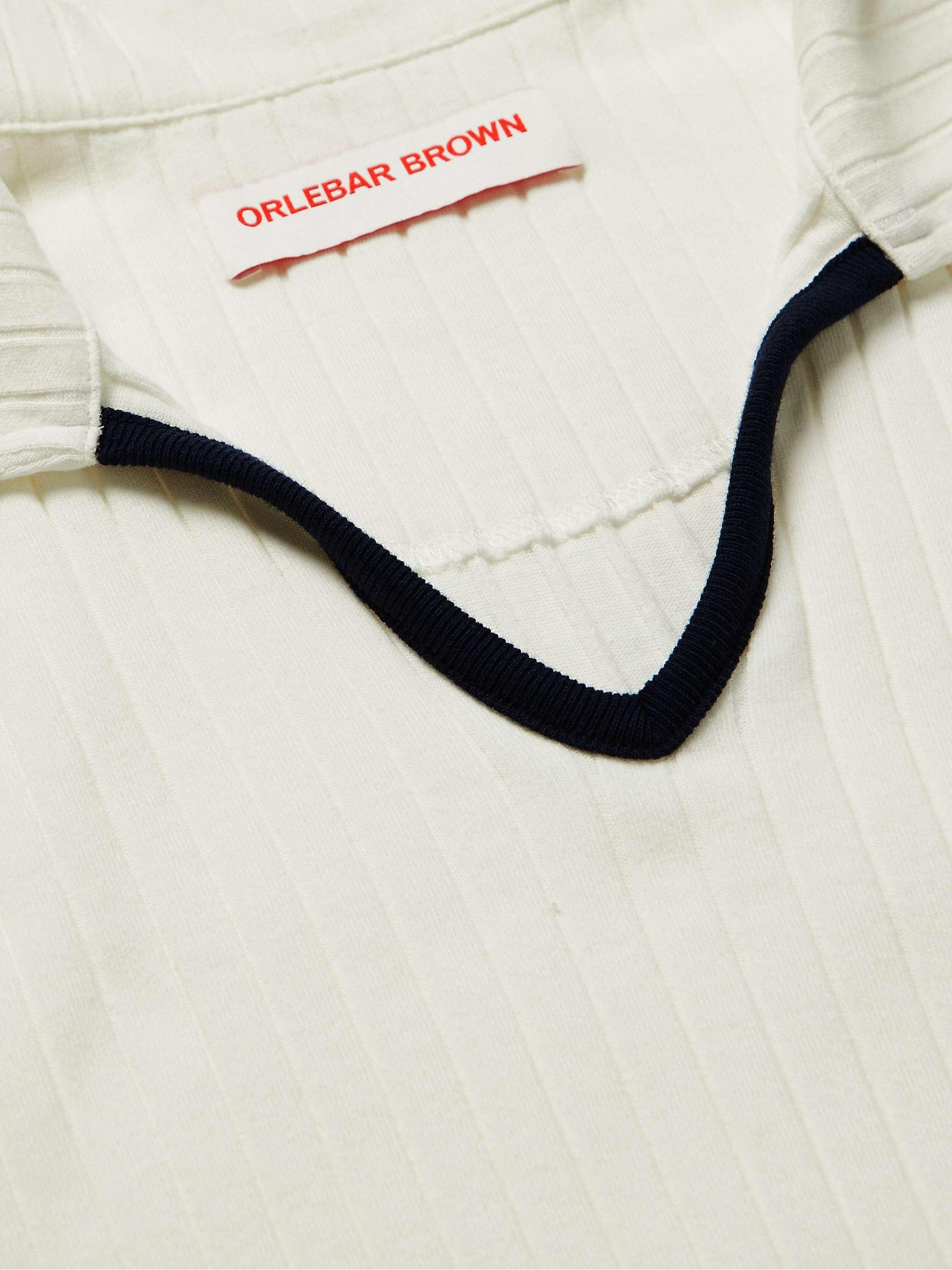 ORLEBAR BROWN Ribbed Cotton Polo Shirt