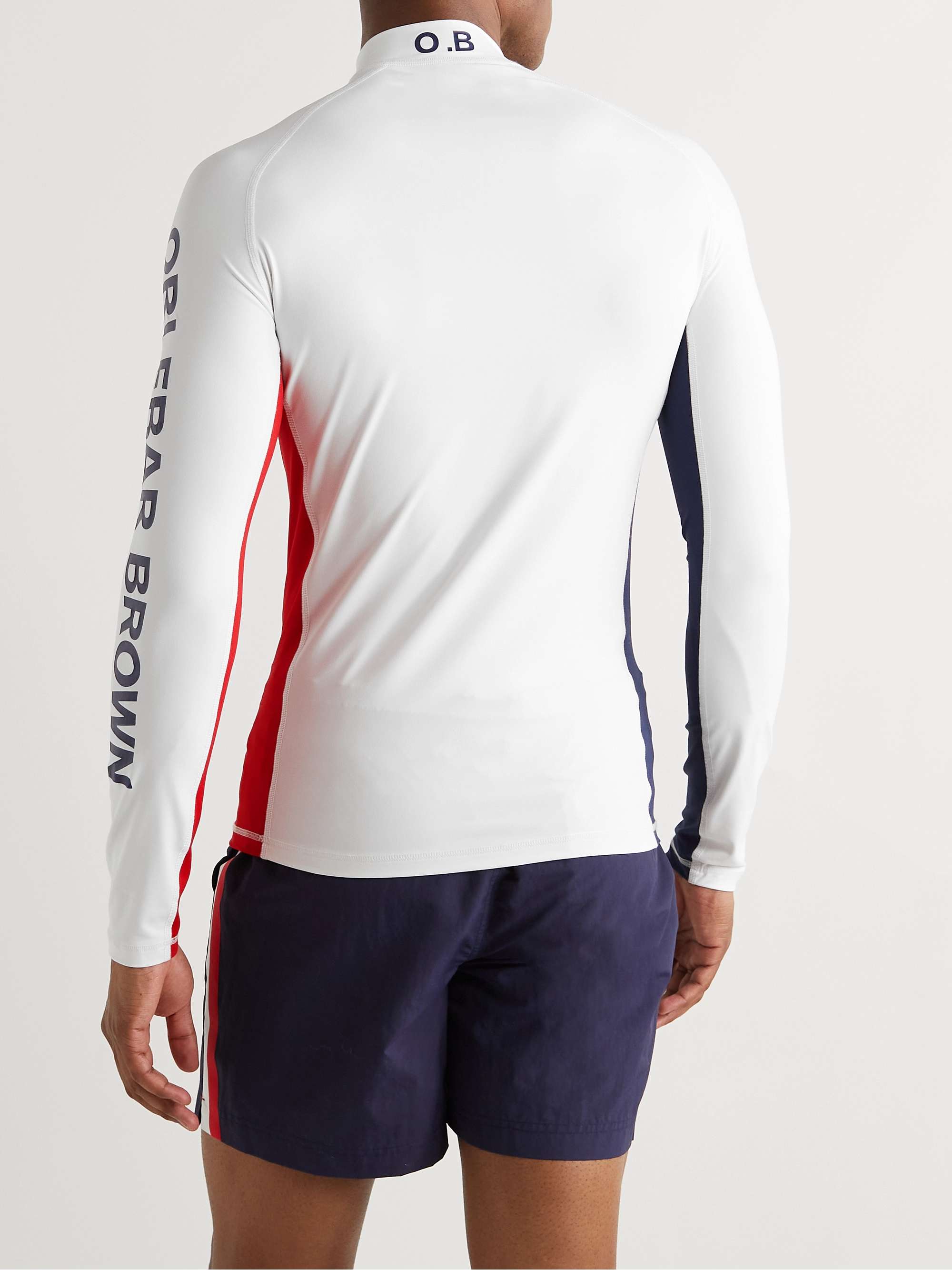 ORLEBAR BROWN Bray Logo-Print Tech-Jersey Half-Zip Rash Guard