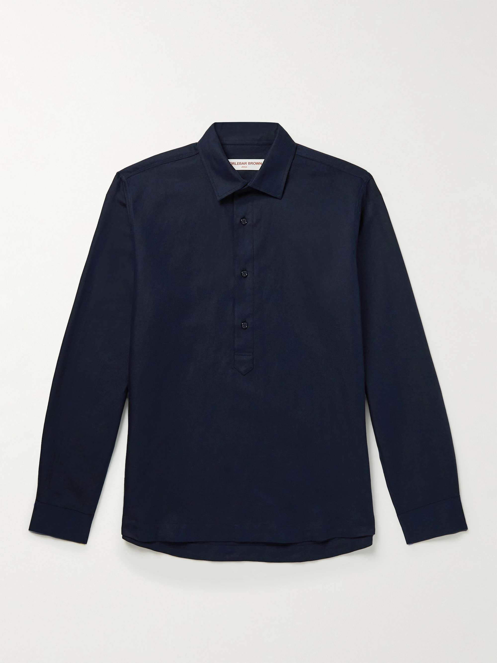 ORLEBAR BROWN Caspian Cotton and Linen-Blend Half-Placket Shirt
