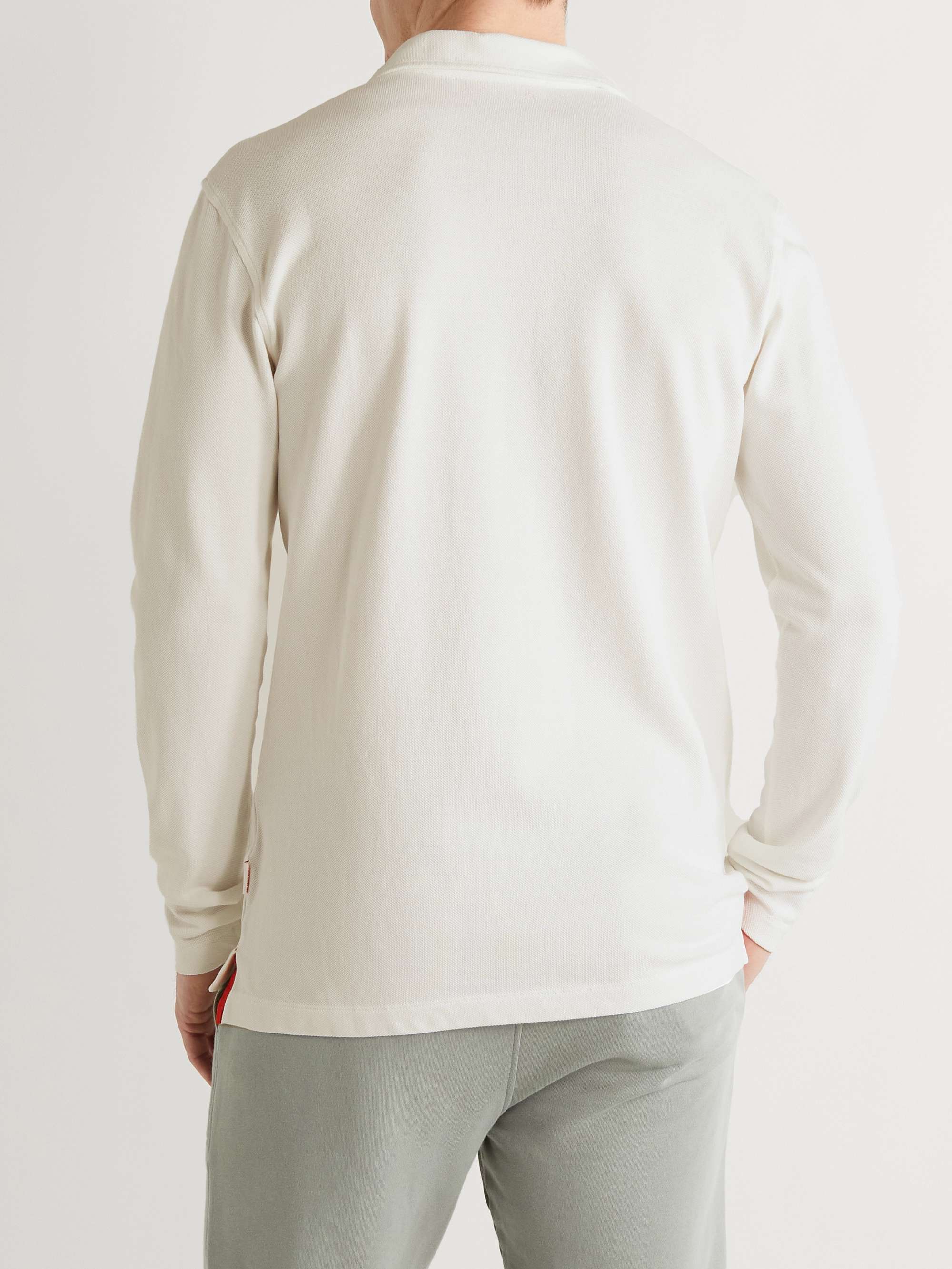 ORLEBAR BROWN Grosgrain-Trimmed Cotton-Piqué Polo Shirt