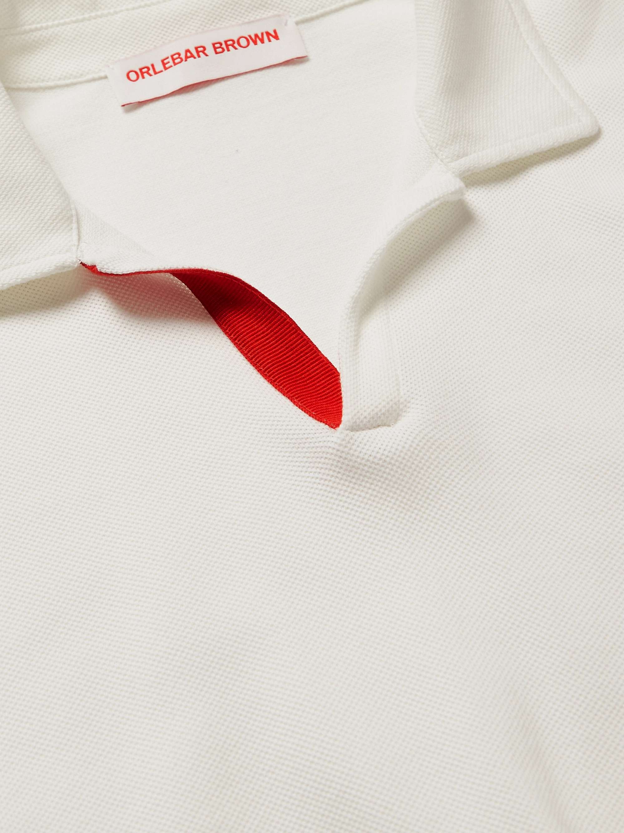 ORLEBAR BROWN Grosgrain-Trimmed Cotton-Piqué Polo Shirt