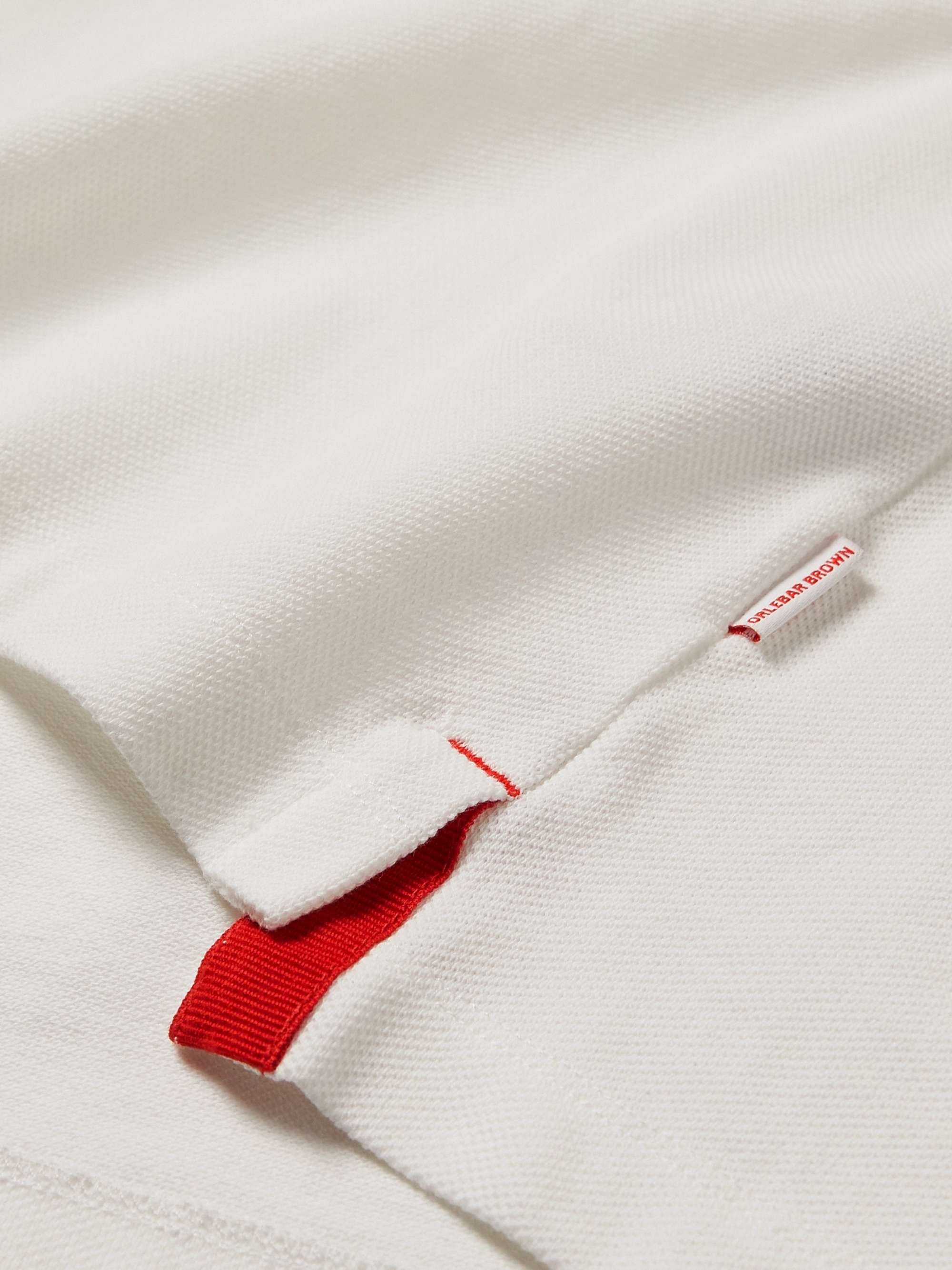 ORLEBAR BROWN Grosgrain-Trimmed Cotton-Piqué Polo Shirt