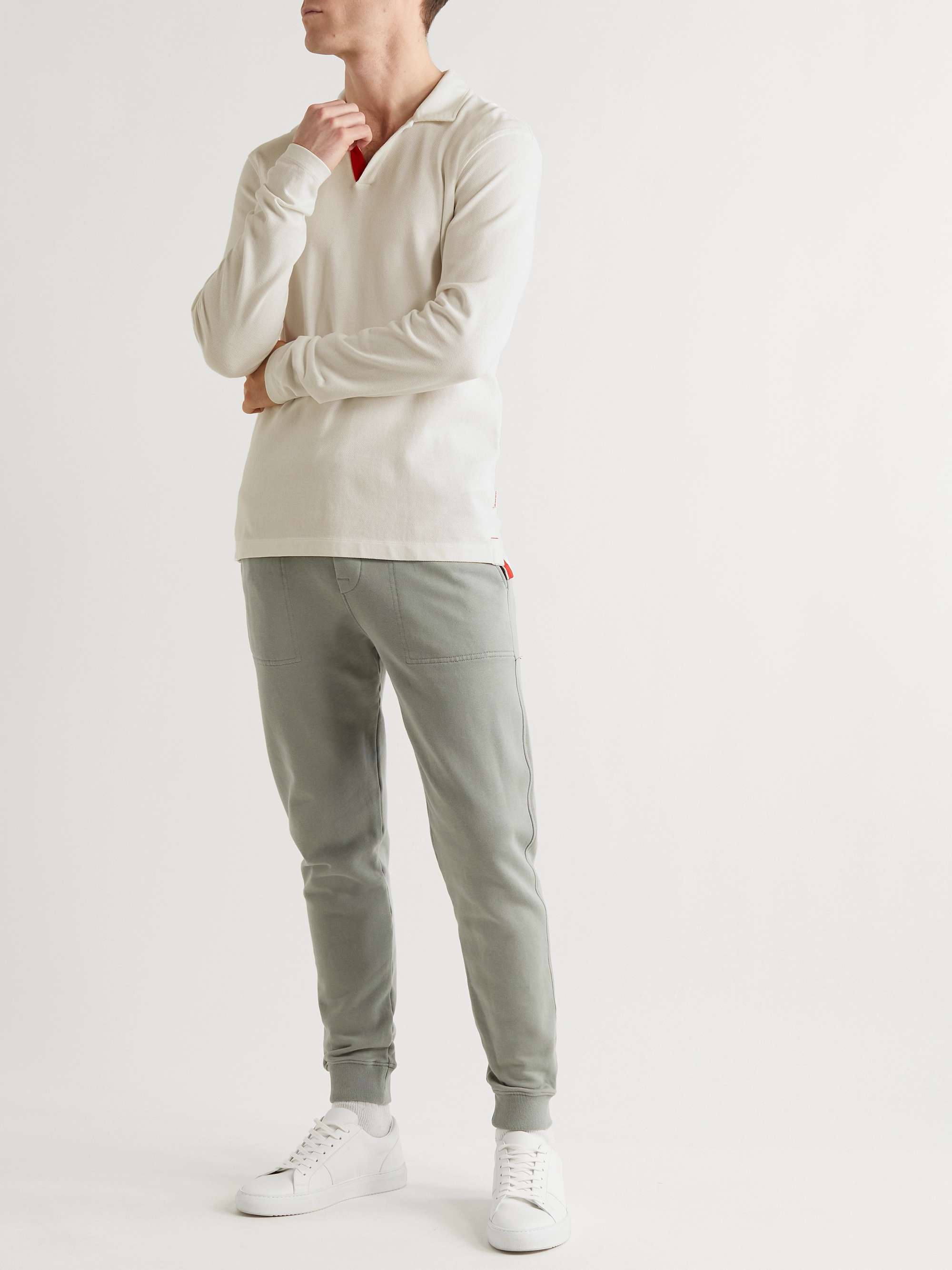 ORLEBAR BROWN Grosgrain-Trimmed Cotton-Piqué Polo Shirt