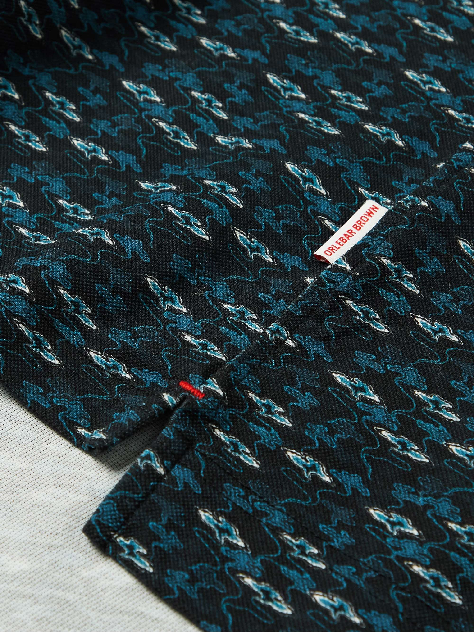 ORLEBAR BROWN Slim-Fit Camp-Collar Printed Cotton-Piqué Polo Shirt