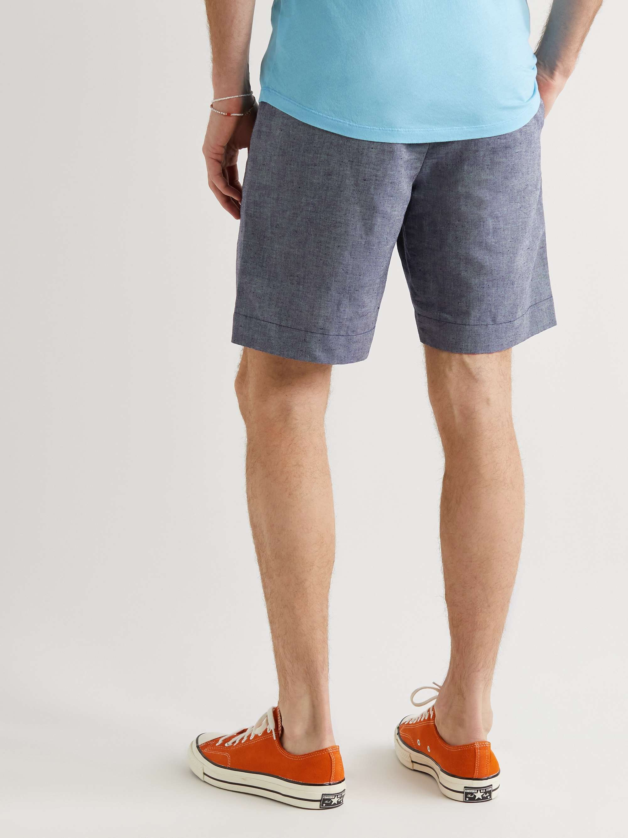 ORLEBAR BROWN Wide-Leg Linen and Cotton-Blend Shorts