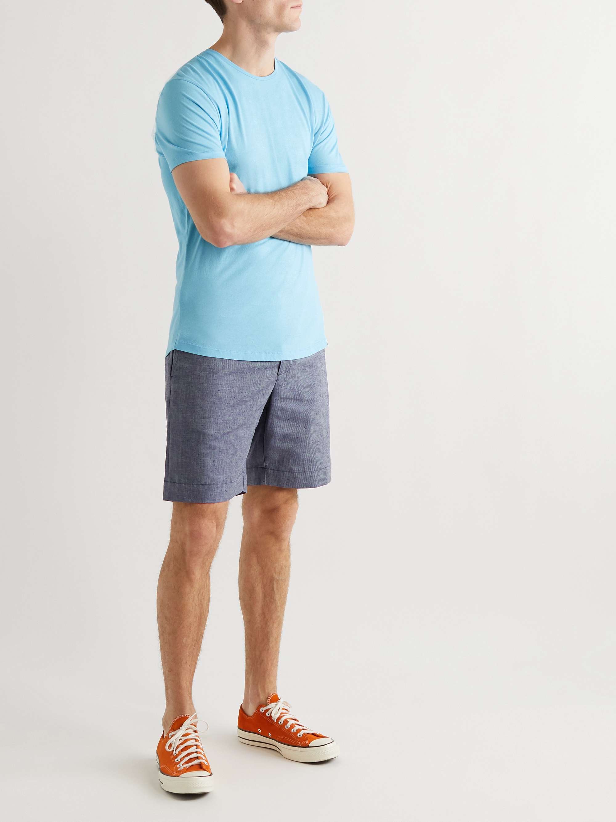 ORLEBAR BROWN Wide-Leg Linen and Cotton-Blend Shorts