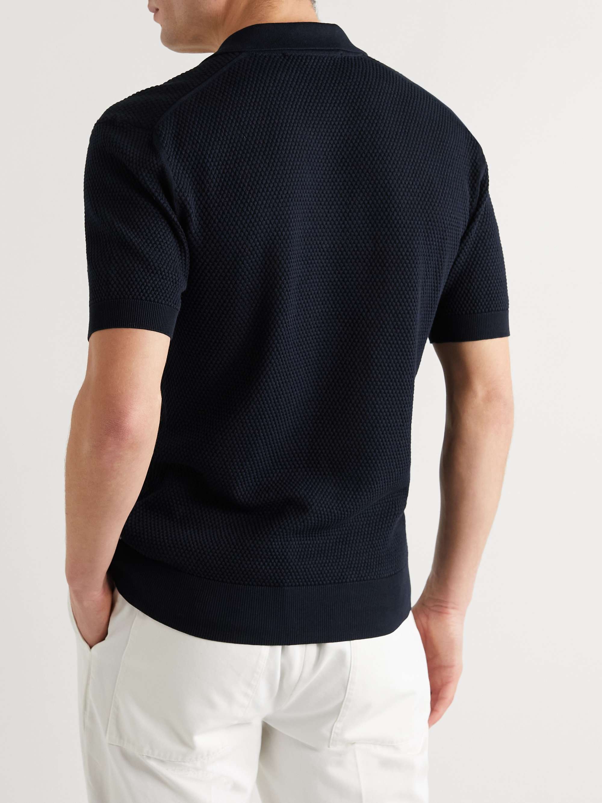 ORLEBAR BROWN Honeycomb-Knit Cotton Polo Shirt