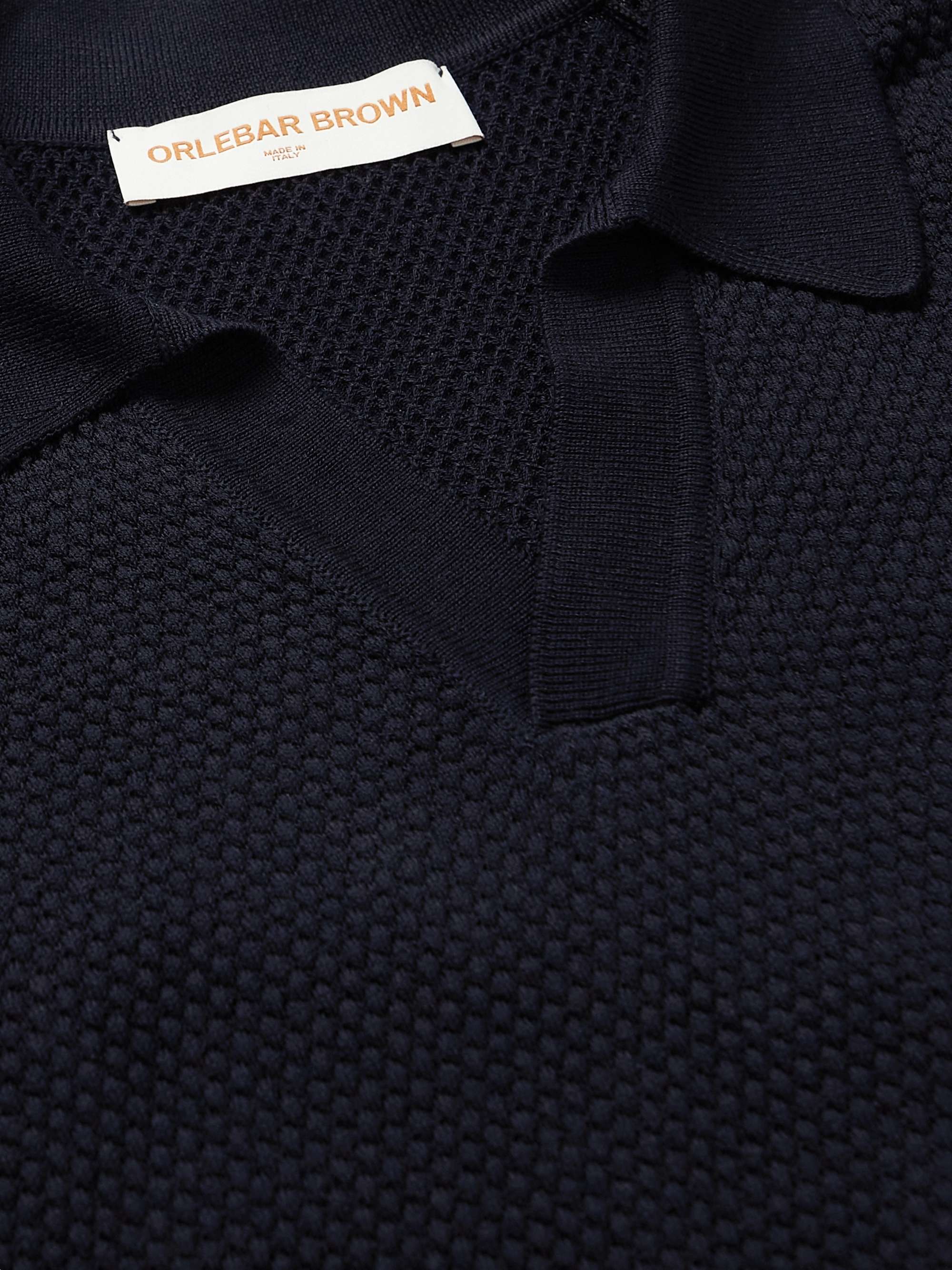 ORLEBAR BROWN Honeycomb-Knit Cotton Polo Shirt