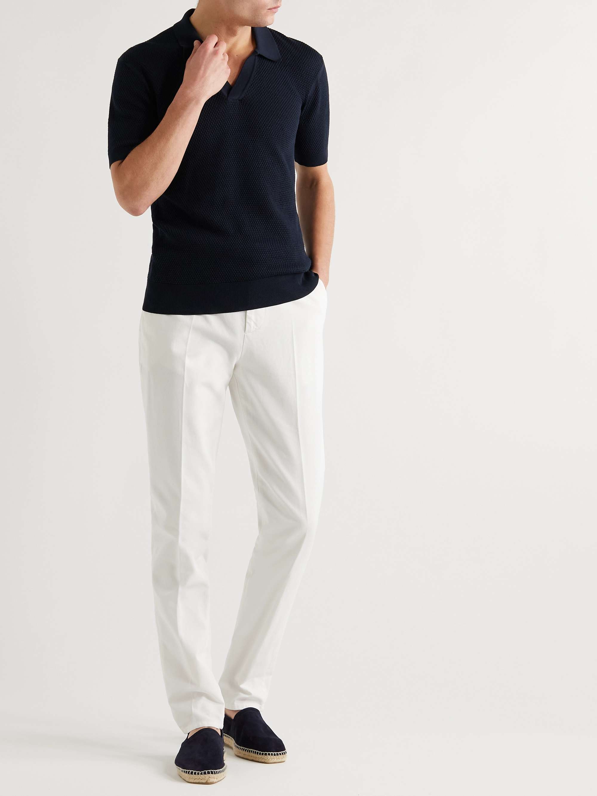 ORLEBAR BROWN Honeycomb-Knit Cotton Polo Shirt