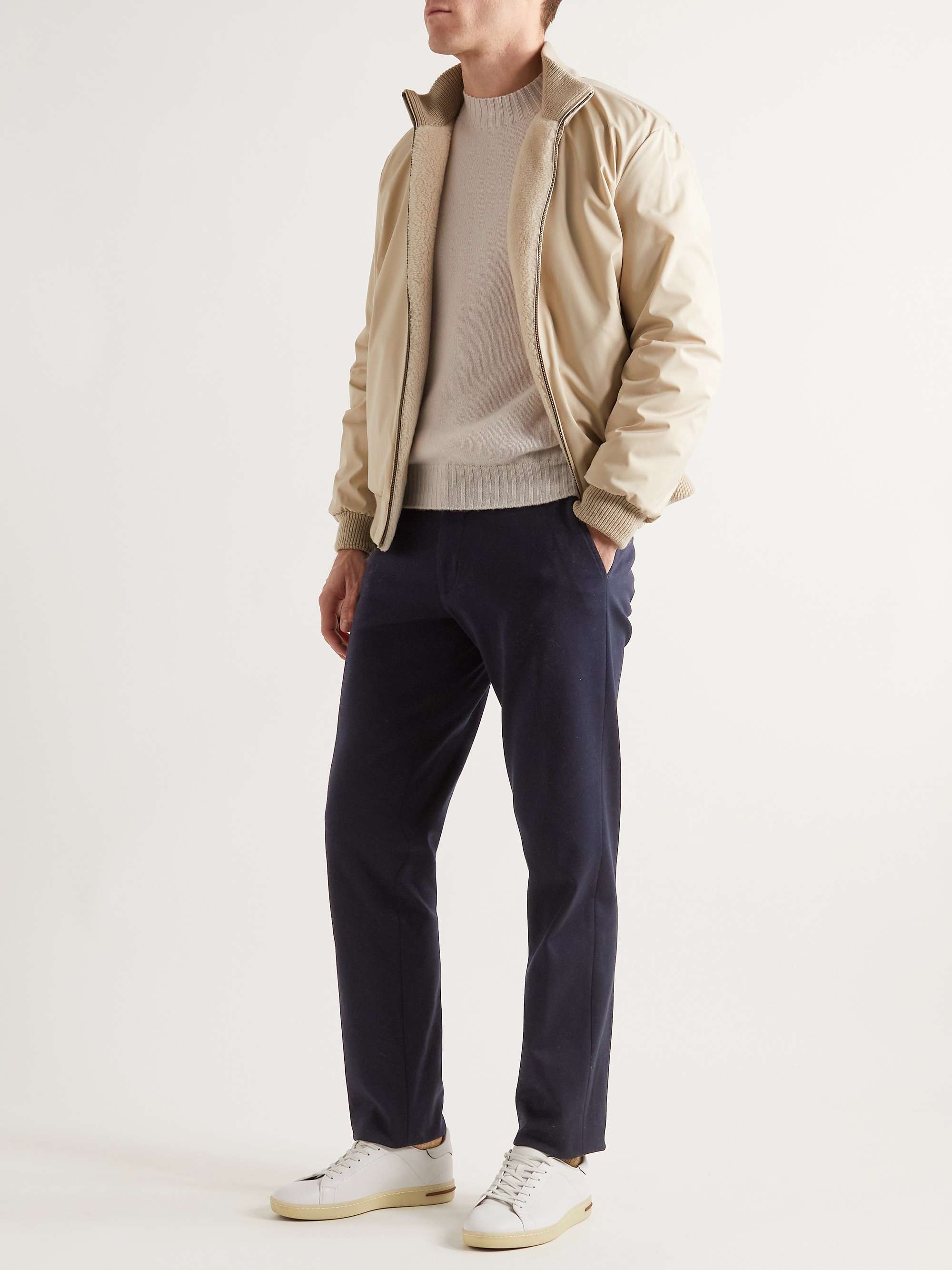 LORO PIANA Straight-Leg Cotton-Jersey Trousers