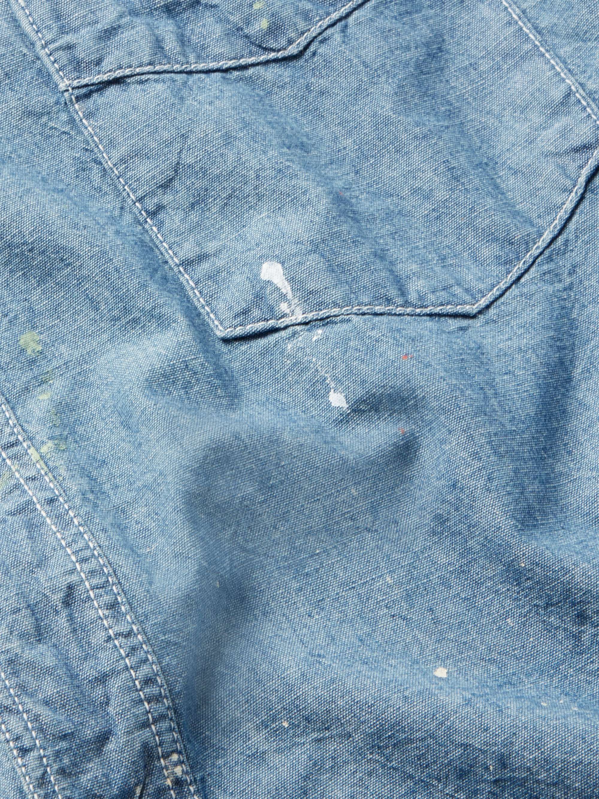 CHIMALA Paint-Splattered Cotton-Chambray Shirt for Men | MR PORTER