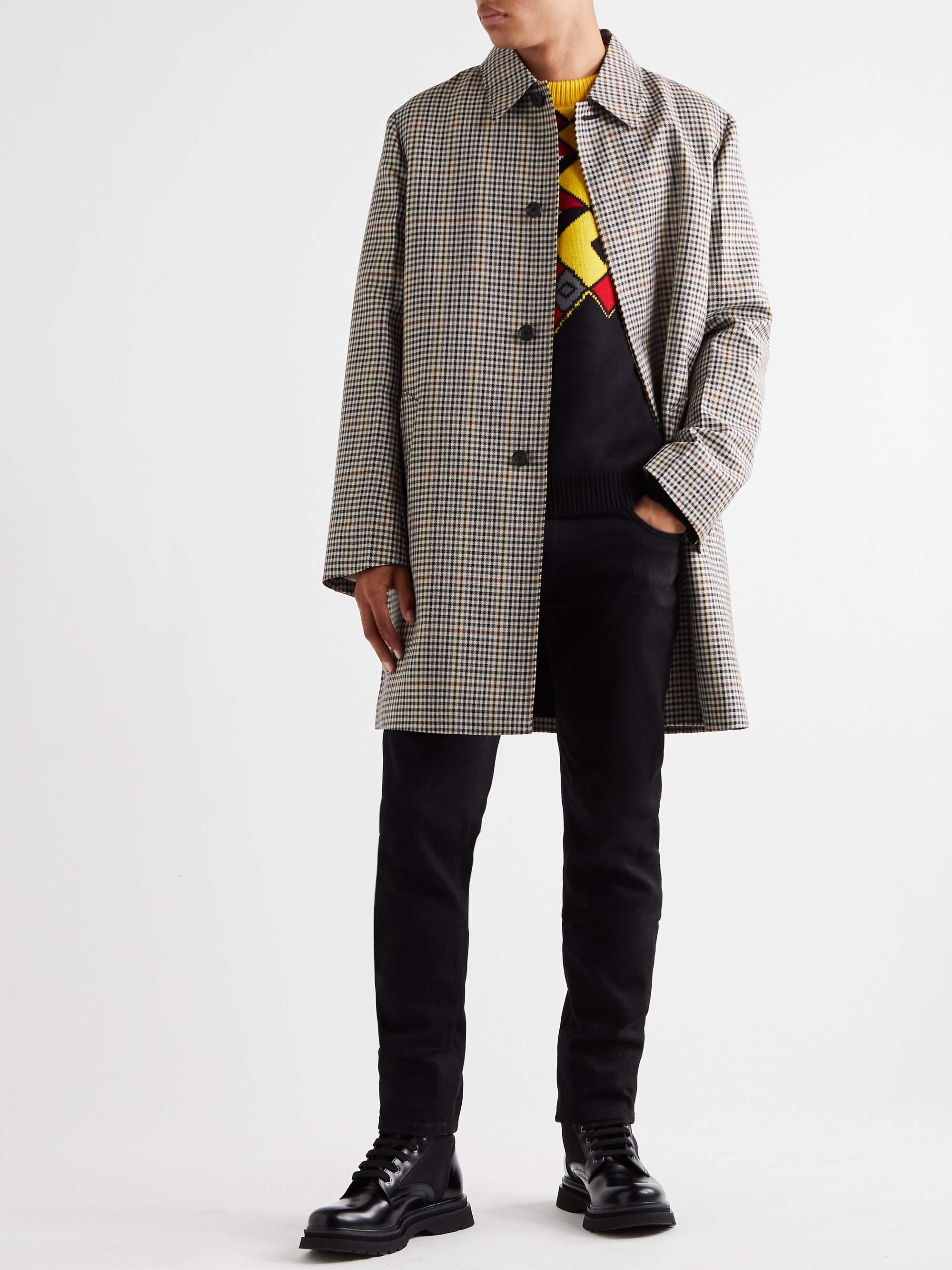 PRADA Logo-Appliquéd Nylon-Trimmed Leather Boots