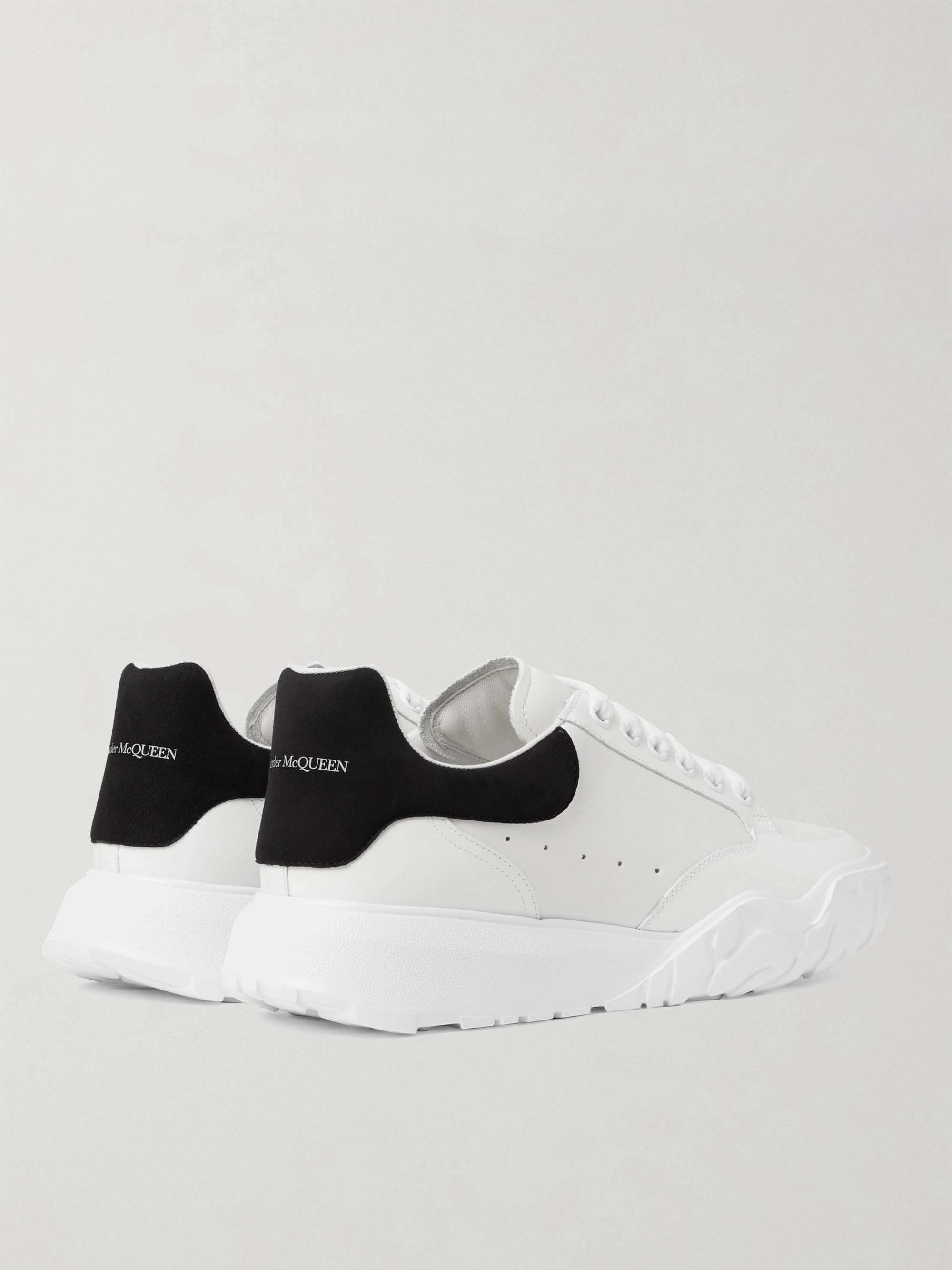 ALEXANDER MCQUEEN Exaggerated-Sole Suede-Trimmed Leather Sneakers