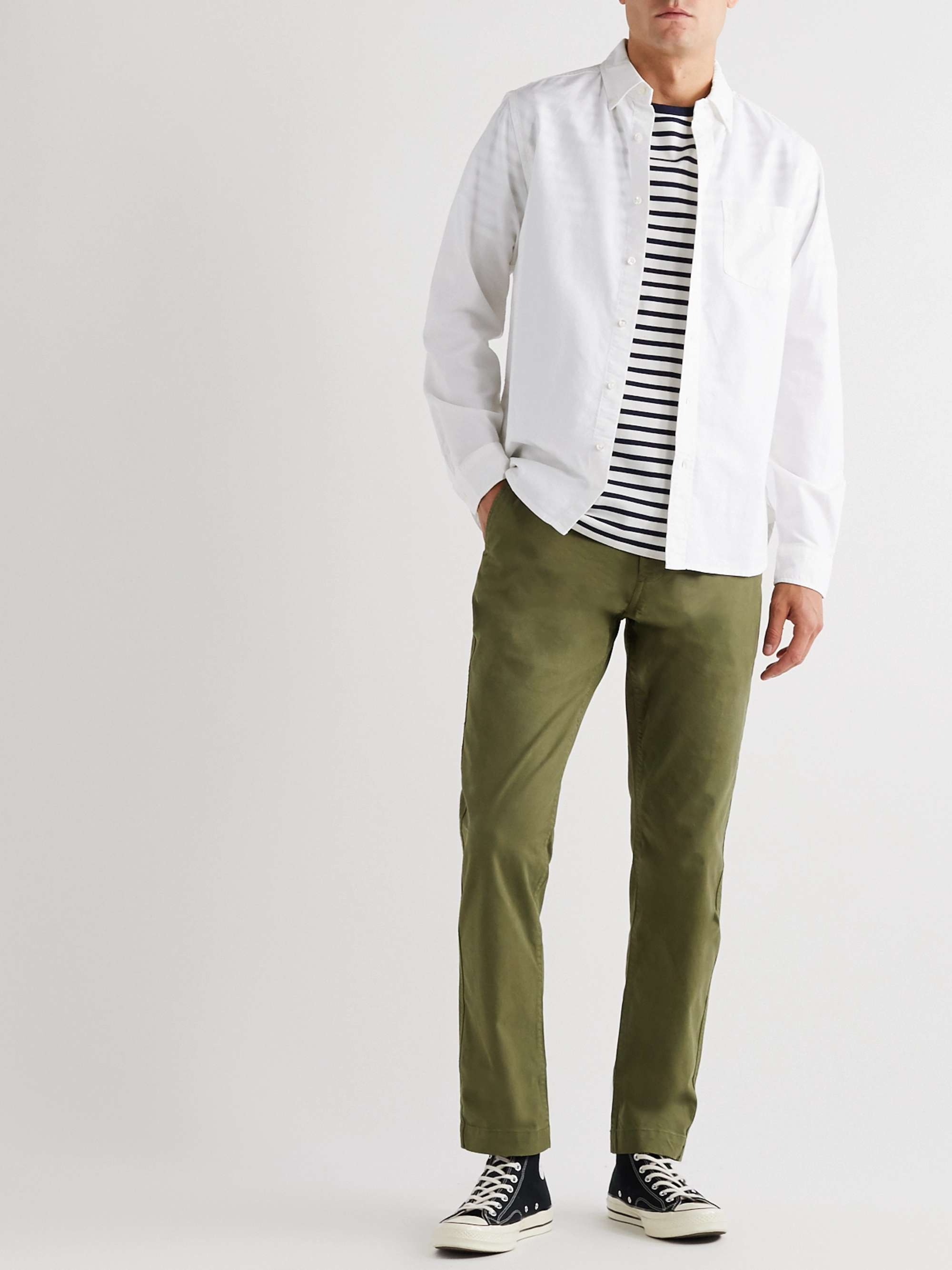 ALEX MILL Tapered Pleated Linen Suit Trousers for Men