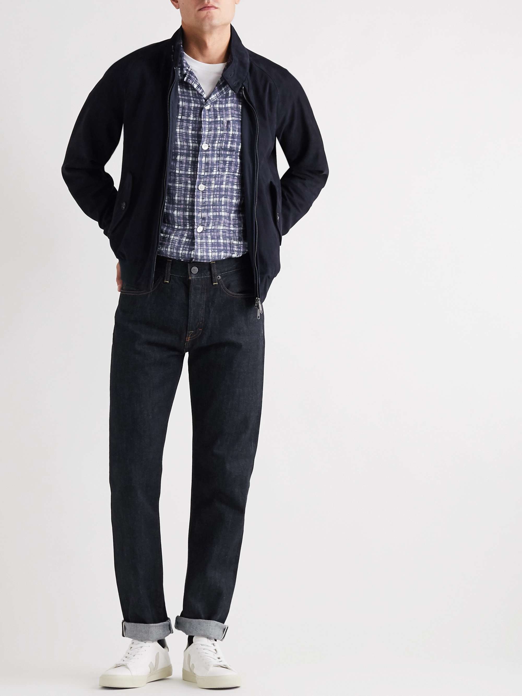 BARACUTA G9 Suede Harrington Jacket