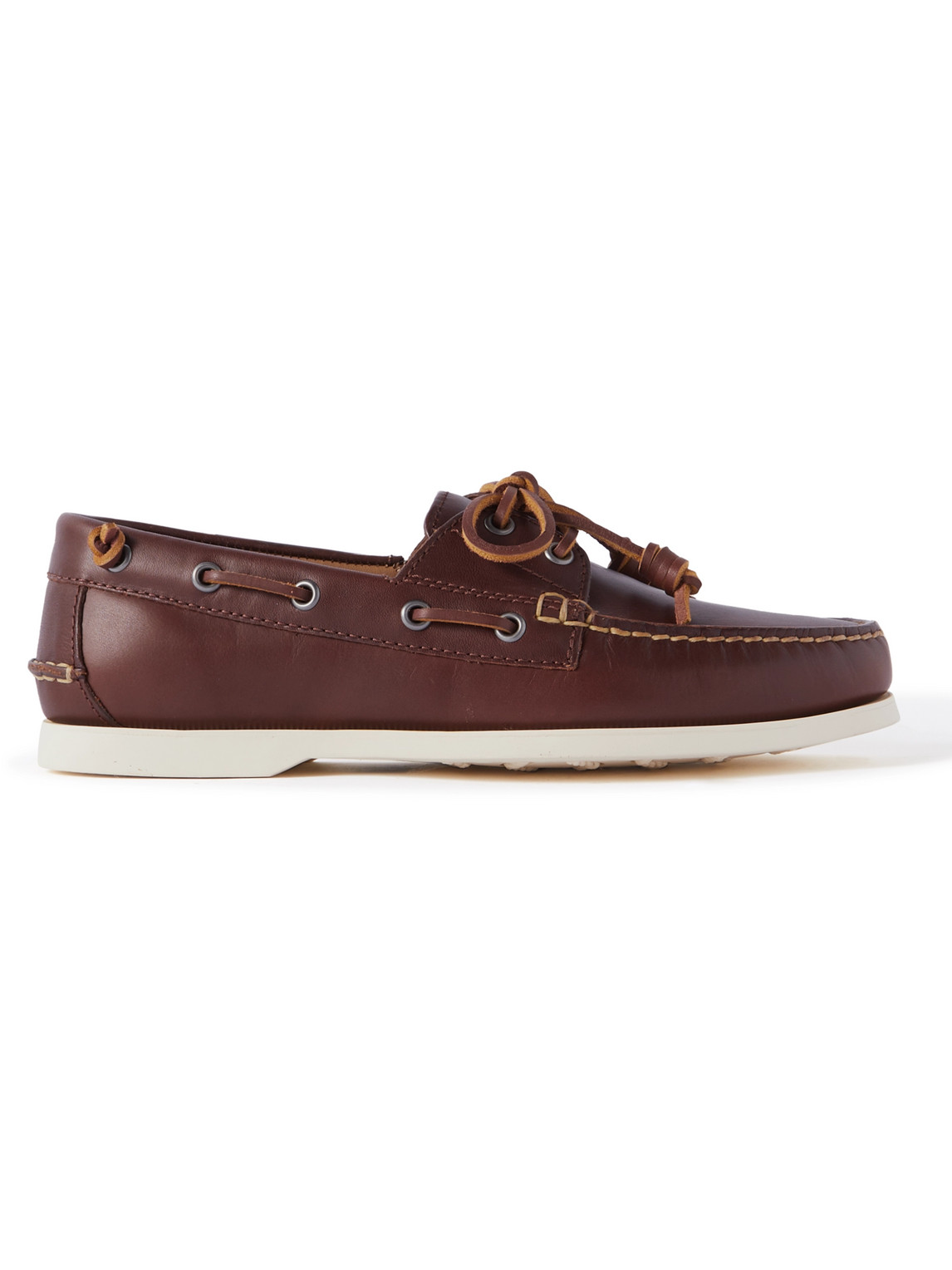 Polo Ralph Lauren Merton Leather Boat Shoes In Brown