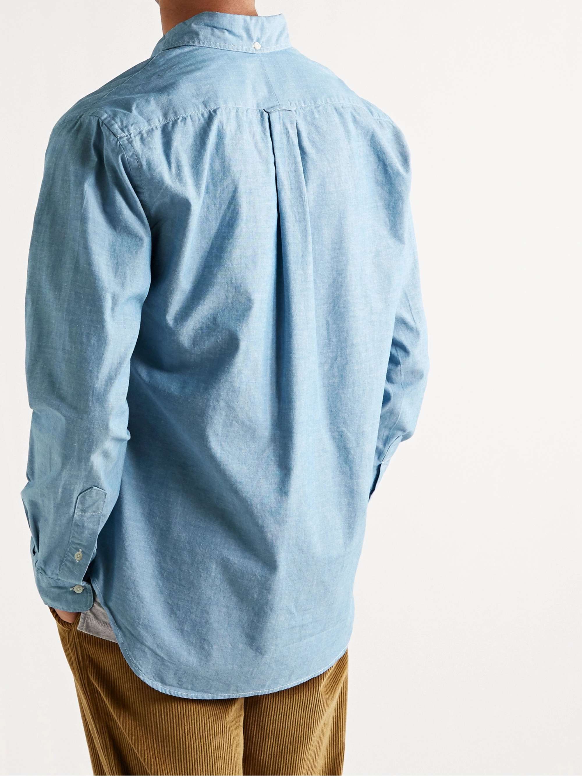 GITMAN VINTAGE Slim-Fit Button-Down Collar Cotton-Chambray Shirt for ...