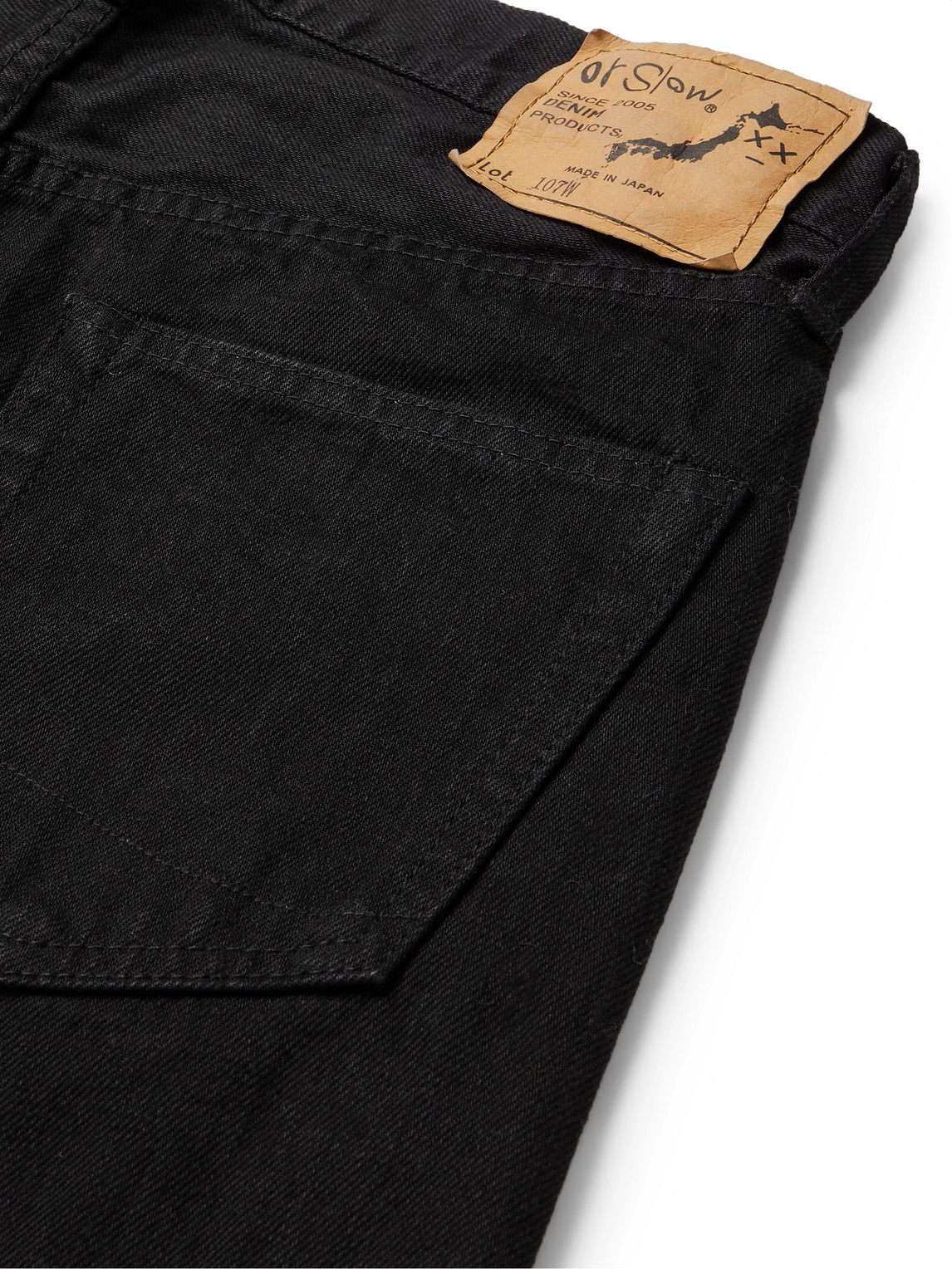Shop Orslow 107 Slim-fit Denim Jeans In Black