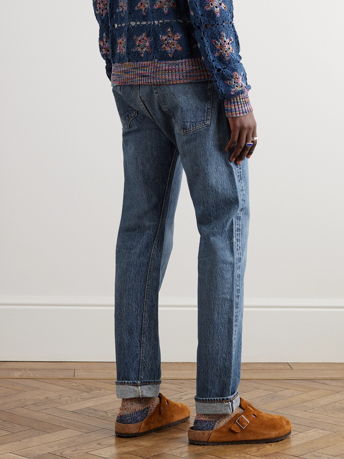 Shop Orslow 107 Slim-fit Selvedge Denim Jeans In Blue