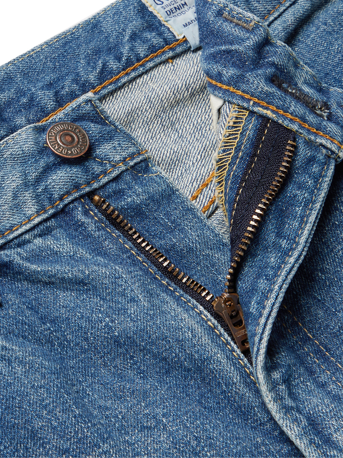 Shop Orslow 107 Slim-fit Selvedge Denim Jeans In Blue