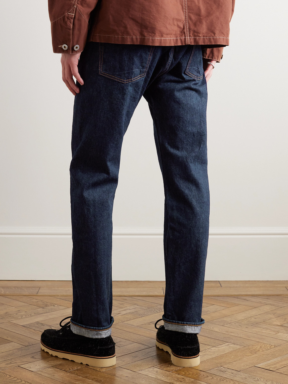 Shop Orslow 107 Slim-fit Selvedge Denim Jeans In Blue