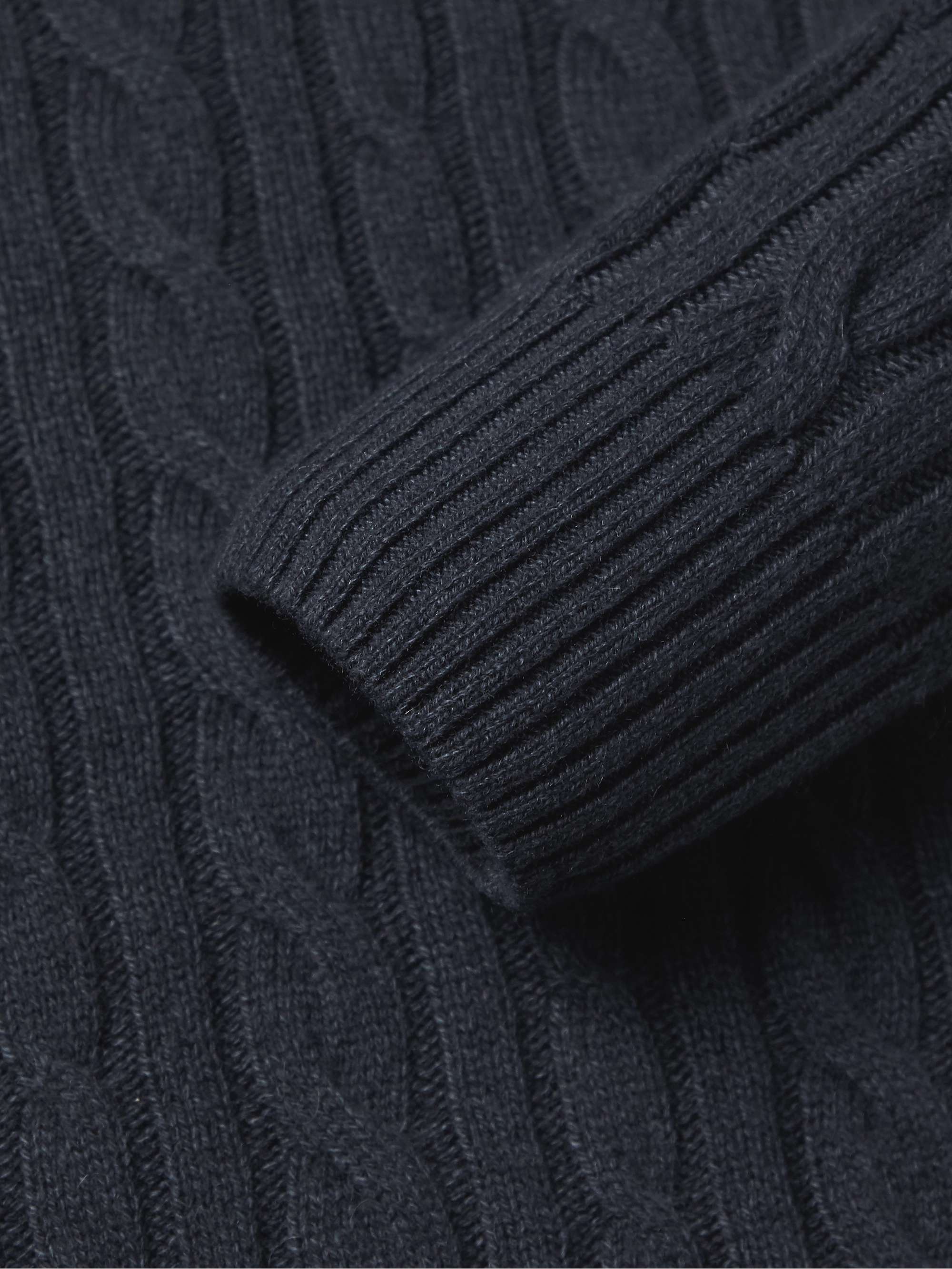 LORO PIANA Cable-Knit Baby Cashmere Rollneck Sweater